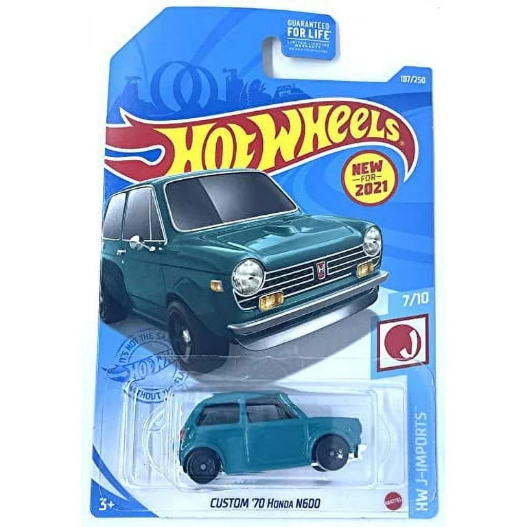 Masinuta Metalica Hot Wheels Custom '70 Honda N600, Colectia HW J-Imports 2021, Verde, 1:64