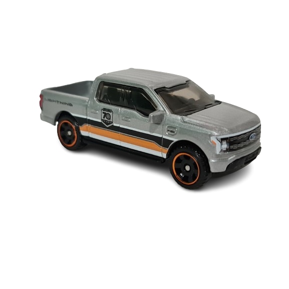 Masinuta metalica Matchbox, Ford F-150 Lightning, Editie aniversara Matchbox 70 de ani, 1:64, gri