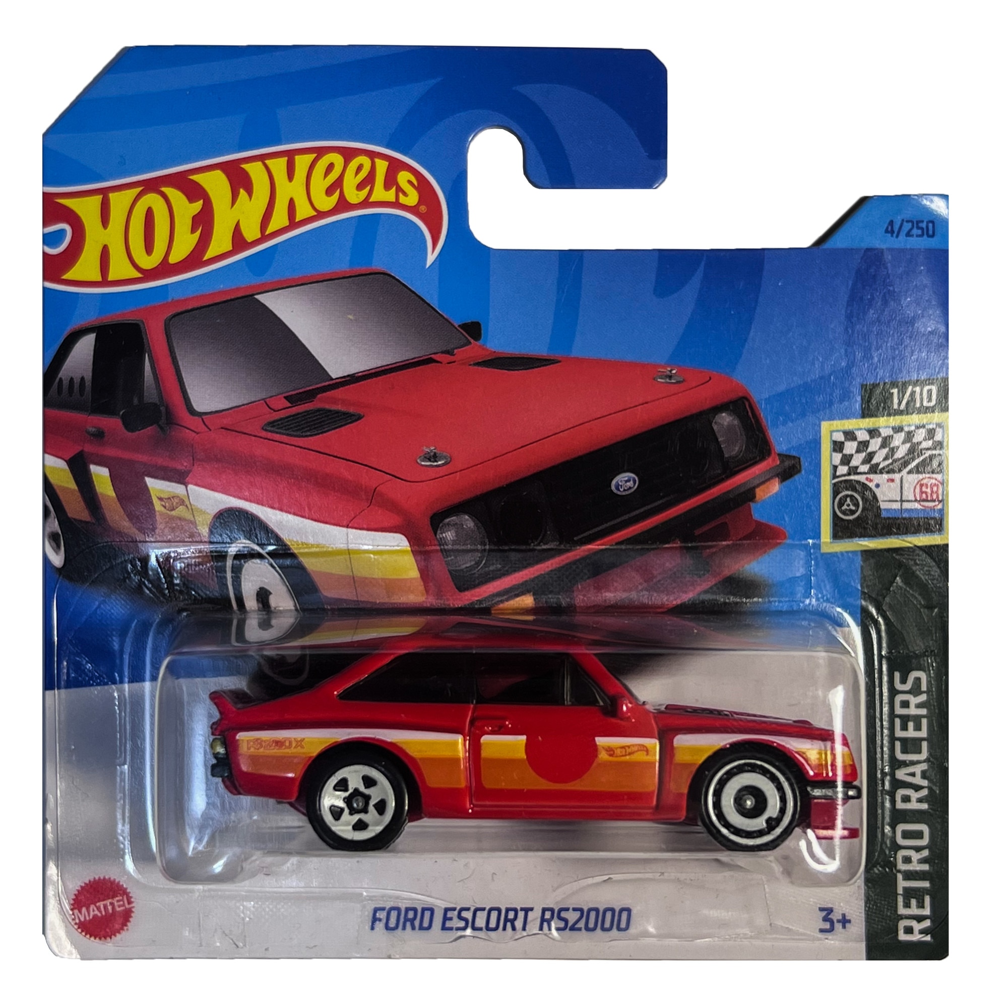 Masinuta metalica Hot Wheels, Ford Escort RS2000, 1:64, Rosu