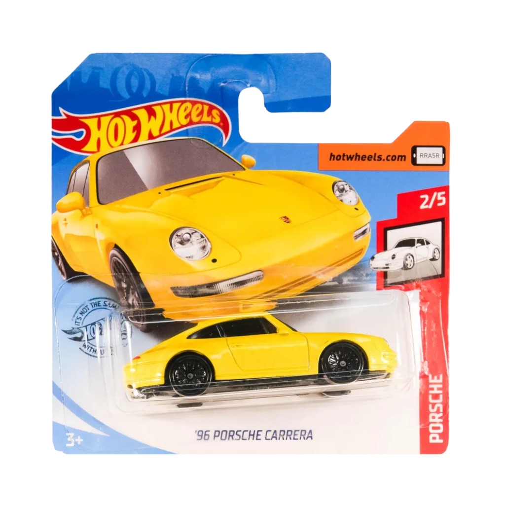 Masinuta metalica Hot Wheels, '96 Porsche Carrera, Colectia 2020, Galben, 1:64