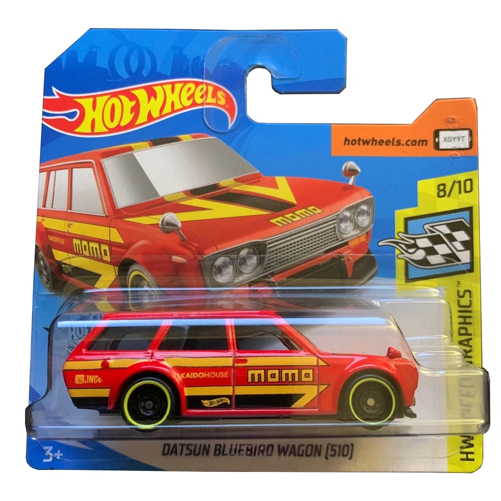 Masinuta metalica Hot Wheels Datsun Bluebird Wagon (510), Colectia HW Speed Graphics - Editia Momo Racing 2020, Rosu, 1:64