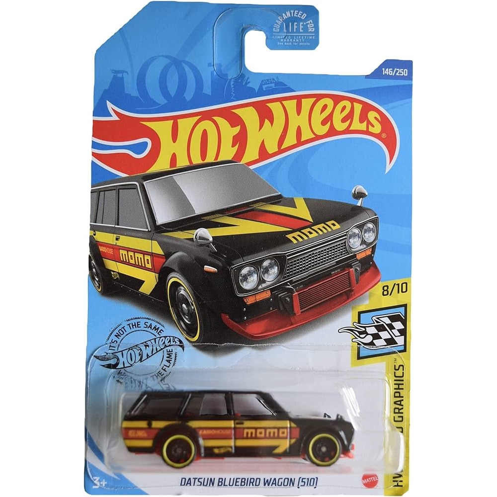 Masinuta metalica Hot Wheels Datsun Bluebird Wagon (510), Colectia HW Speed Graphics - Editia MOMO 2020, Negru, 1:64
