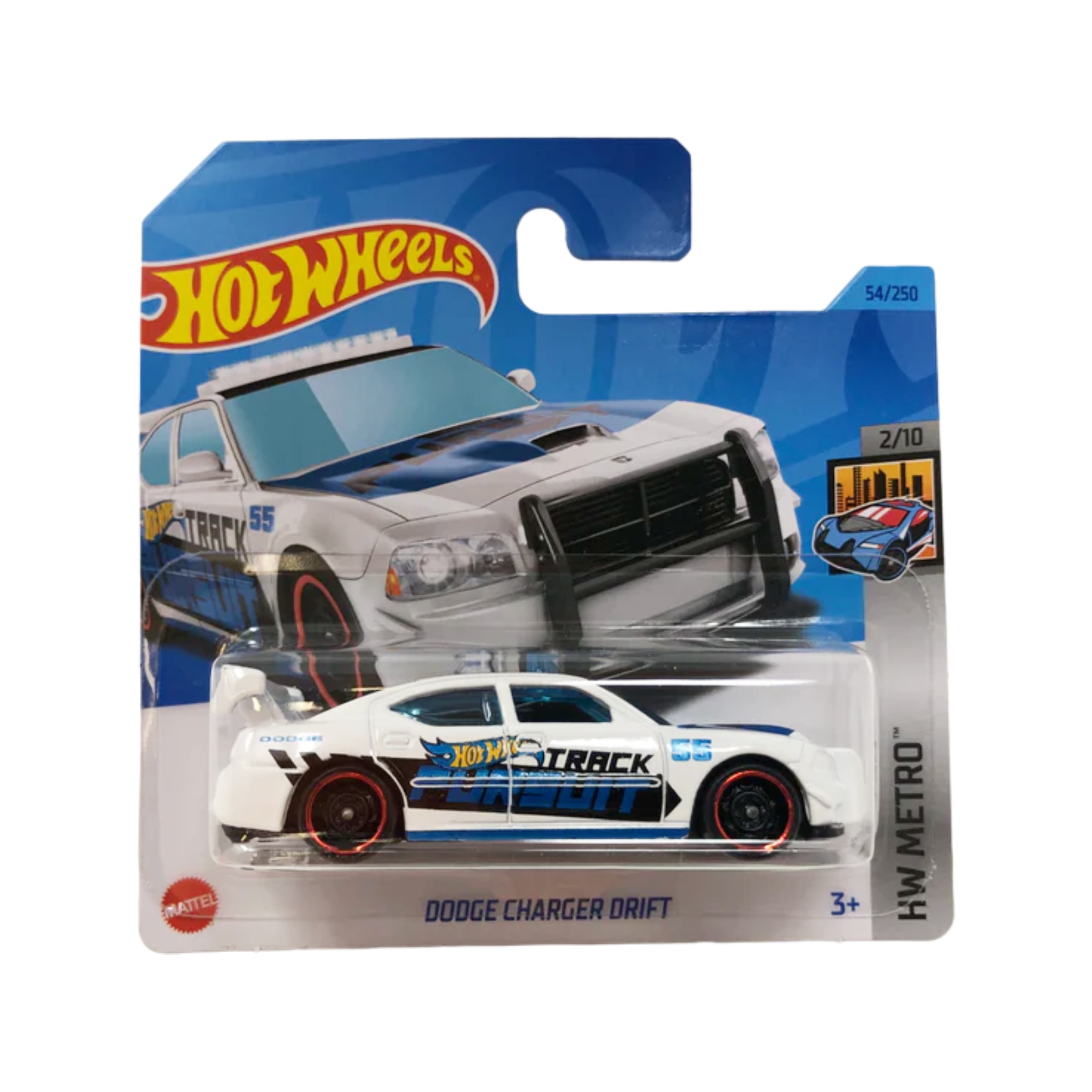 Masinuta Hot Wheels Dodge Charger Drift, alb, 1:64