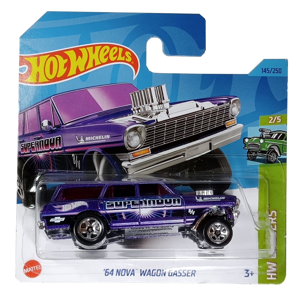 Masinuta metalica Hot Wheels '64 Nova Wagon Gasser, Colectia HW Gassers - Editia 2023, Mov, 1:64
