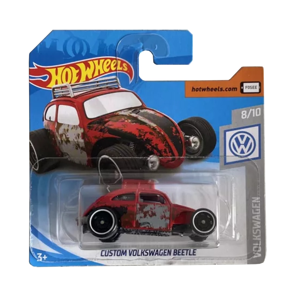 Masinuta metalica Hot Wheels Custom Volkswagen Beetle, Editia Volkswagen - Colectia 2019, Rosu, 1:64