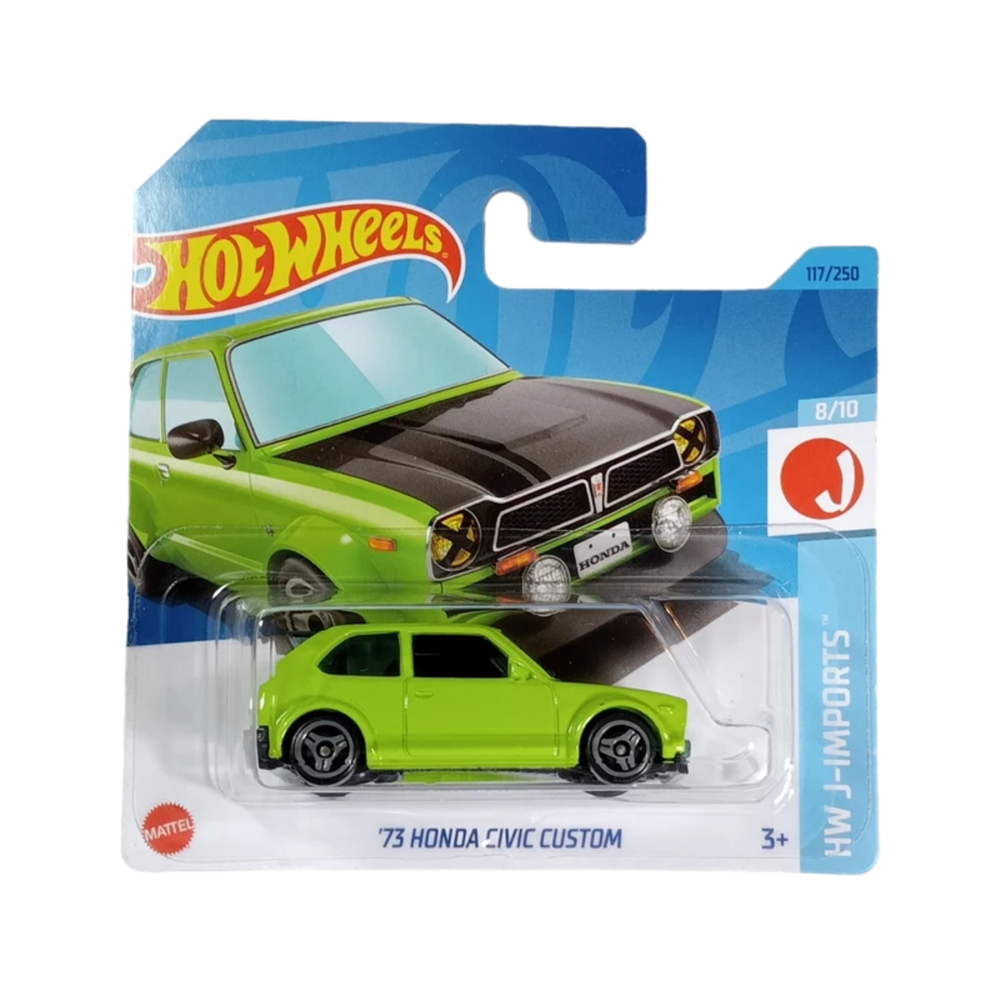 Masinuta Hot Wheels Honda Civic Custom '73, verde, 1:64
