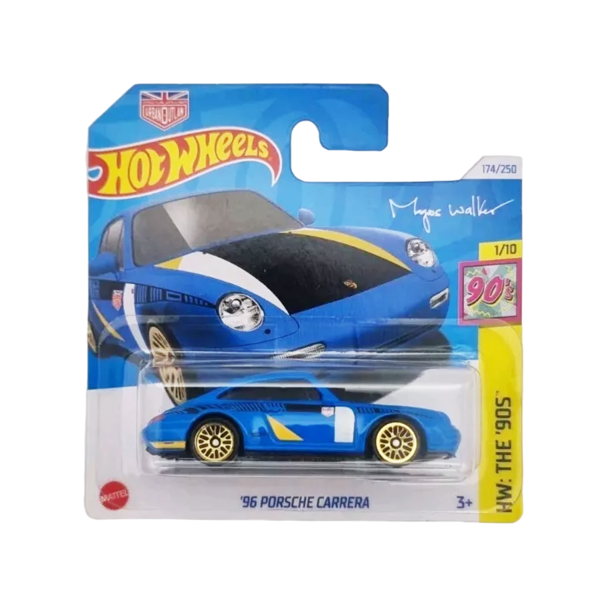 Masinuta Hot Wheels '96 Porsche Carrera, albastru, 1:64