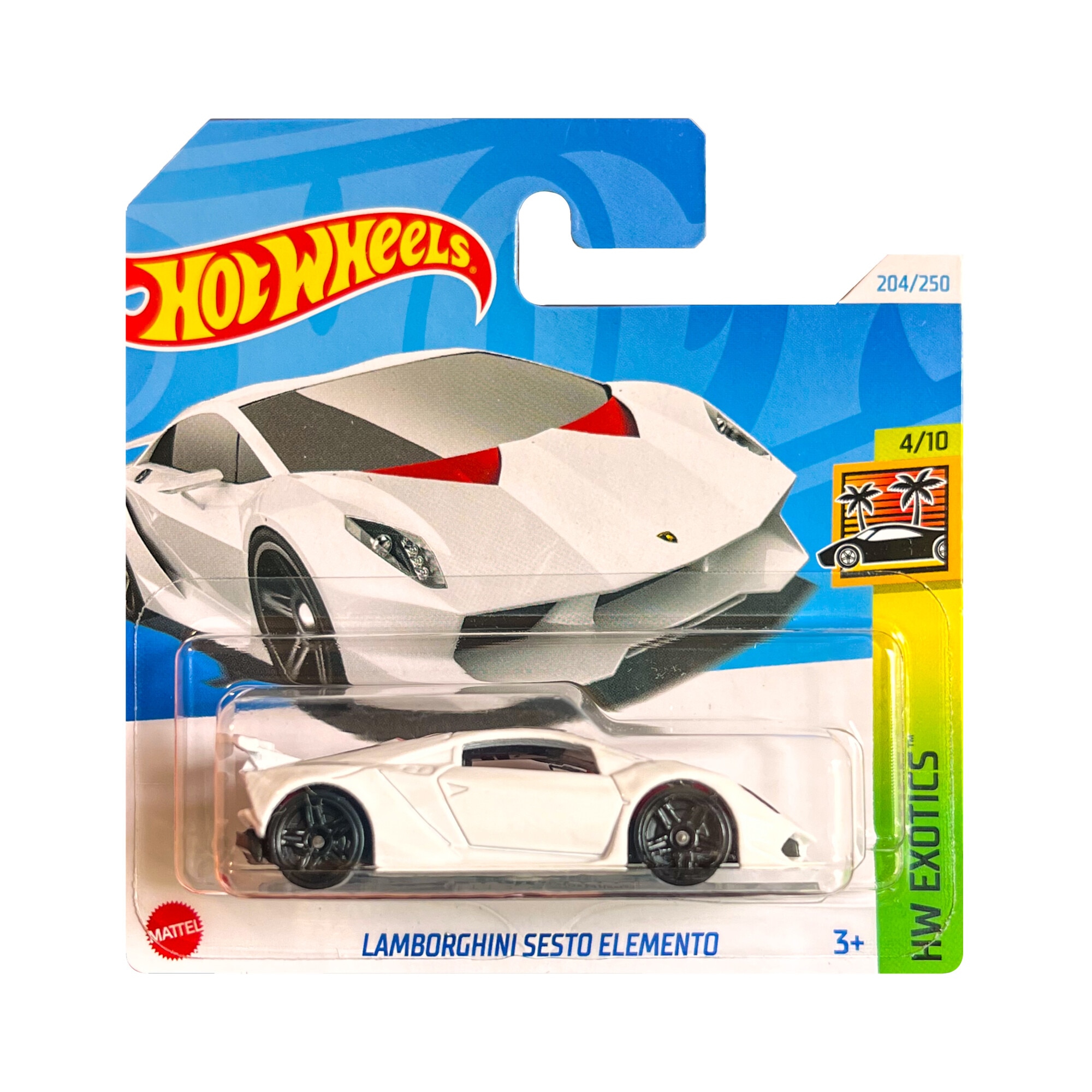 Masinuta metalica Hot Wheels, Lamborghini Sesto Elemento, HW Exotics, 1:64, Alb