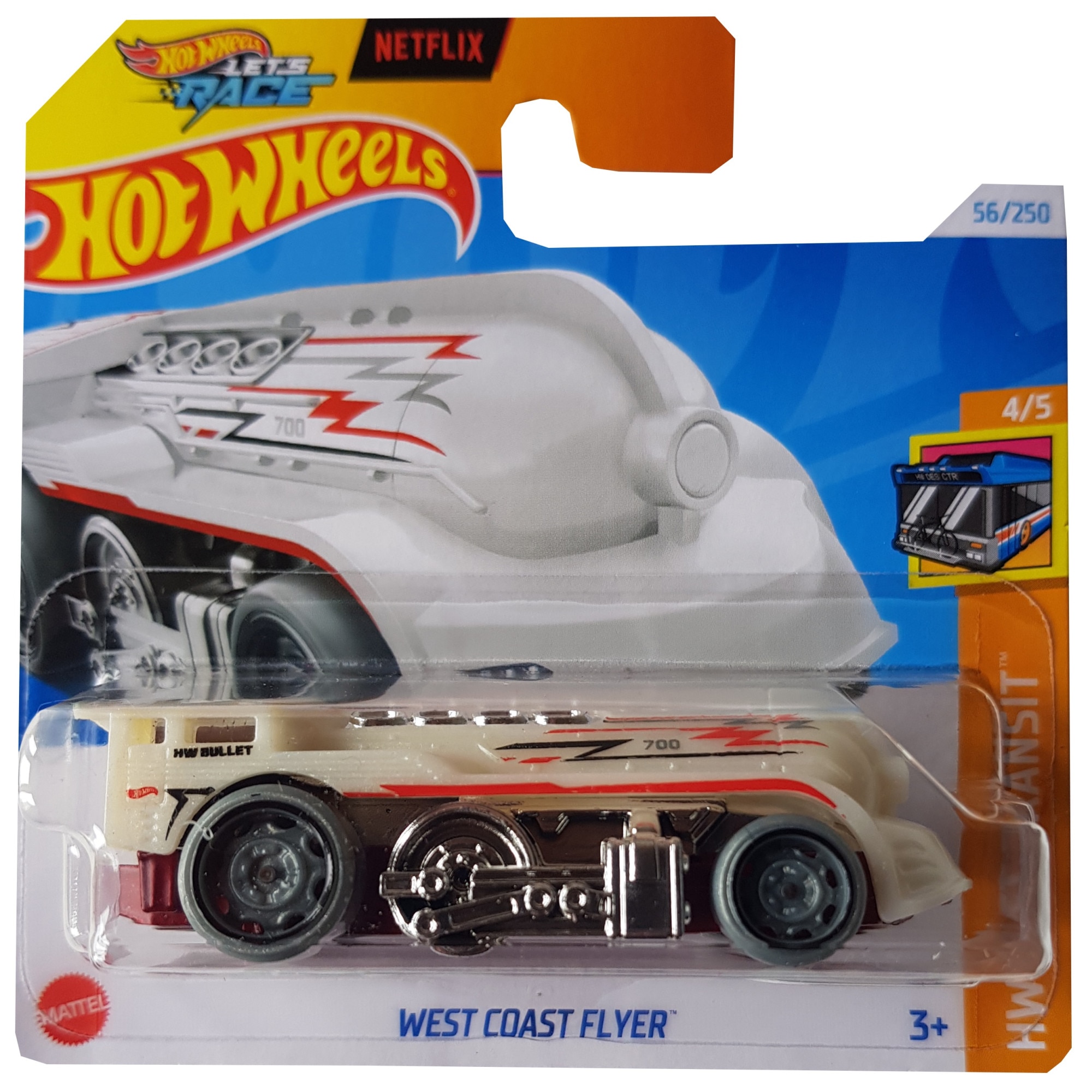 Masinuta metalica Hot Wheels, West Coast Flyer, White, 1:64