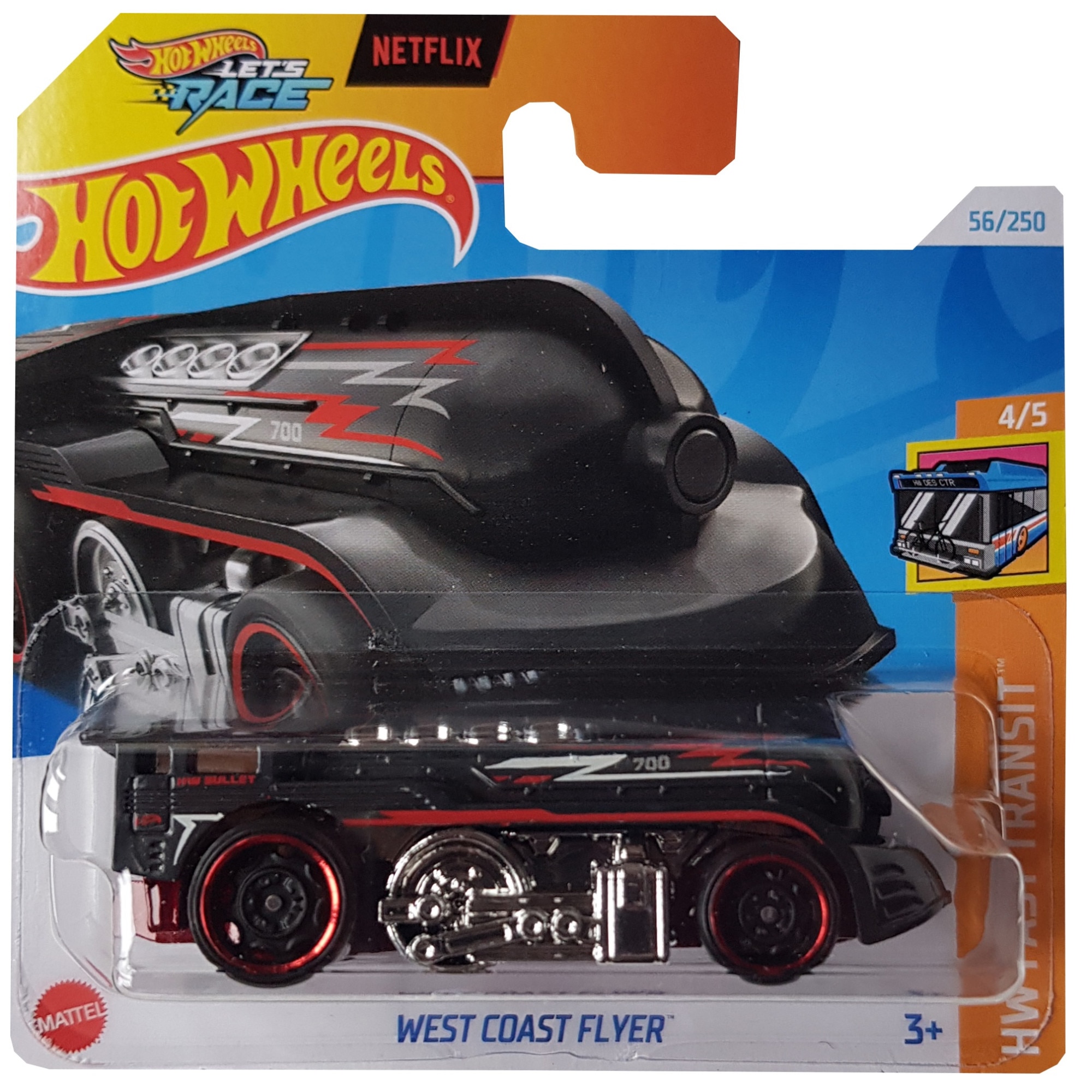 Masinuta metalica Hot Wheels, West Coast Flyer, Black, 1:64