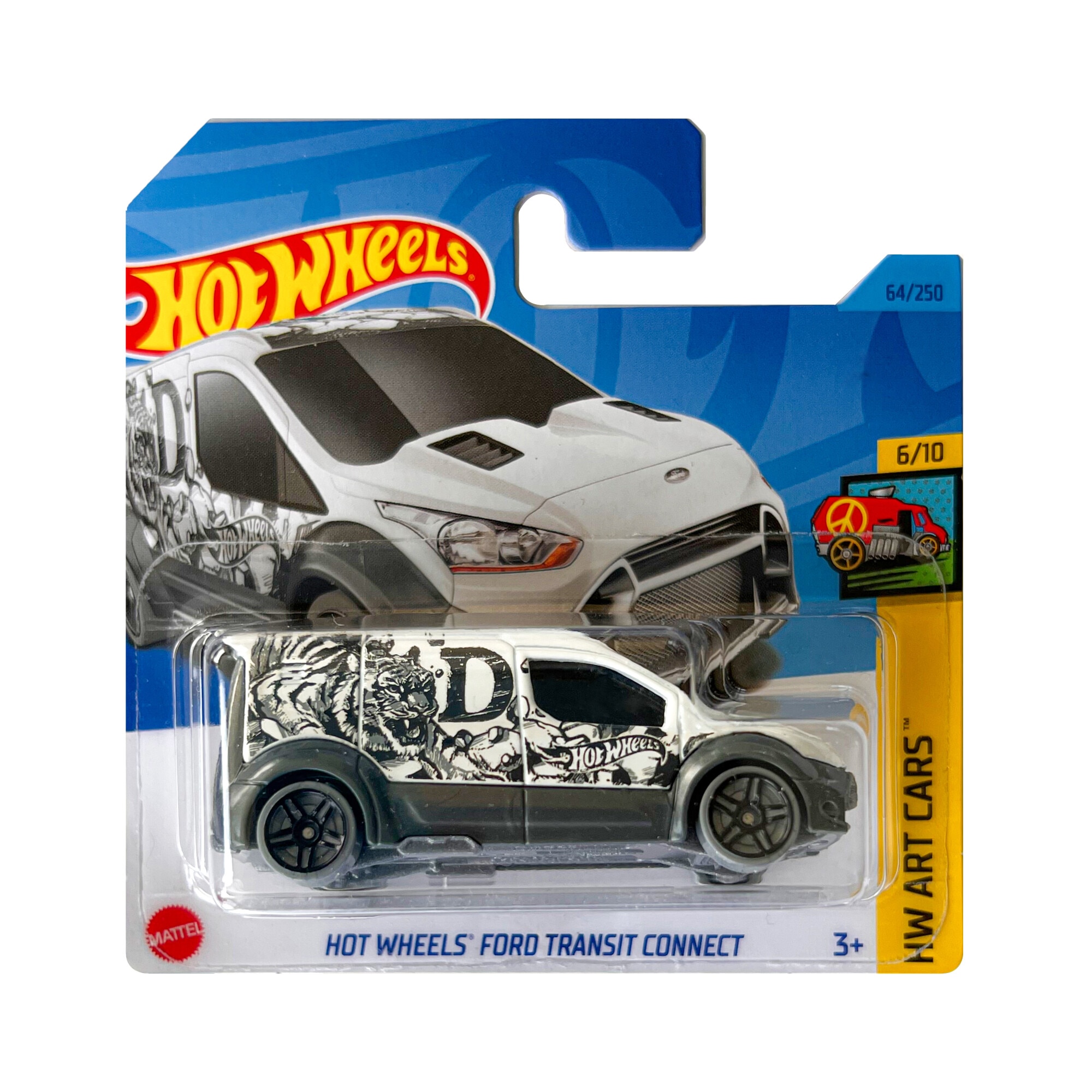 Masinuta metalica Hot Wheels, Ford Transit Connect, 1:64 Alb
