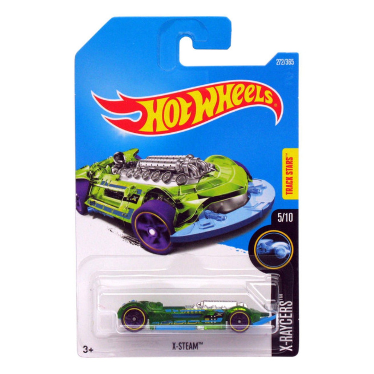 Masinuta Metalica Hot Wheels, X-Steam, Colectia X-Raycers - Editia 2017, Verde, 1:64