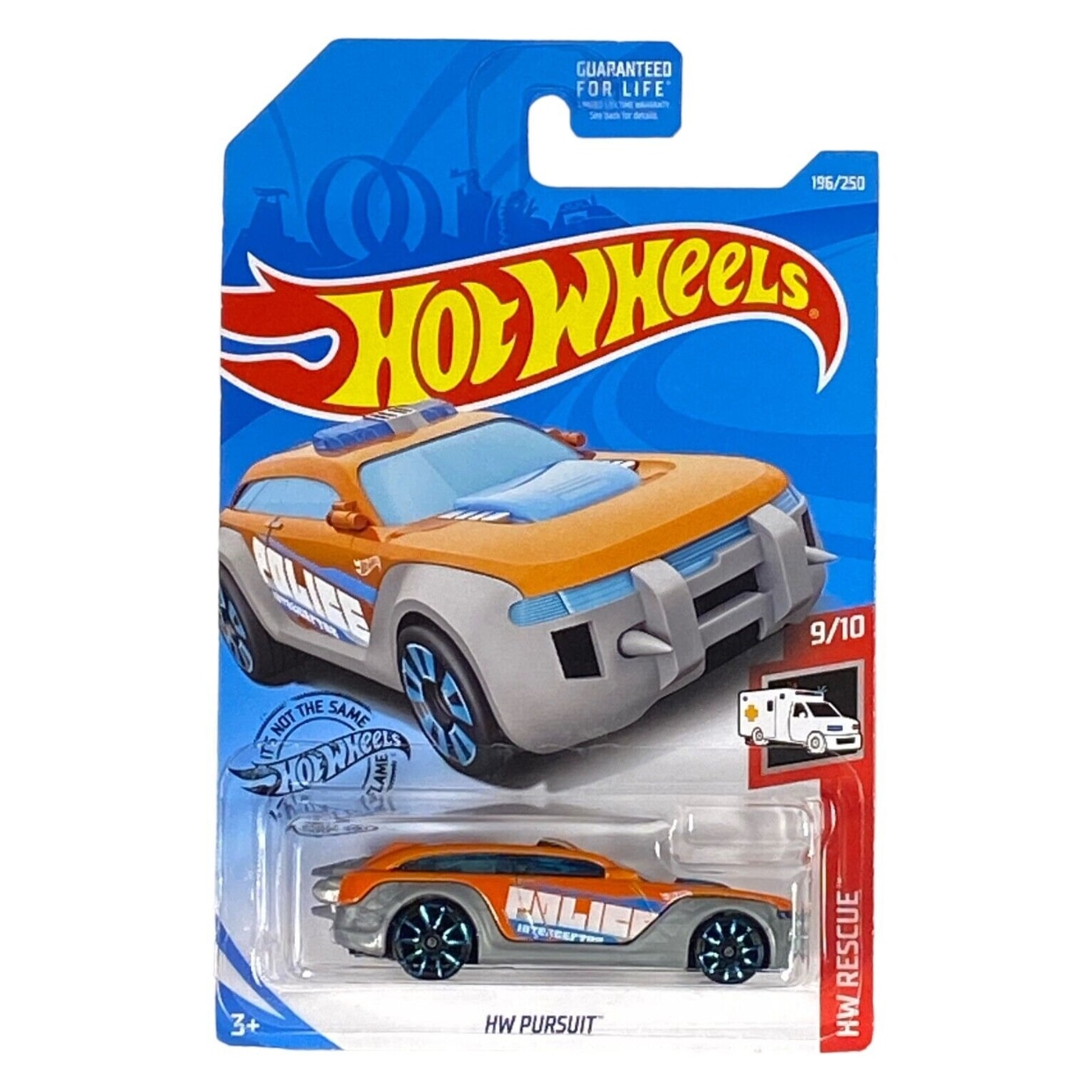 Masinuta Metalica Hot Wheels, HW Pursuit, Colectia HW Rescue - Editia 2019, Portocaliu, 1:64