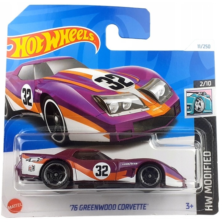 Masinuta metalica Hot Wheels, '76 Greenwood Corvette, Seria HW Modified, 2024, 1:64, mov