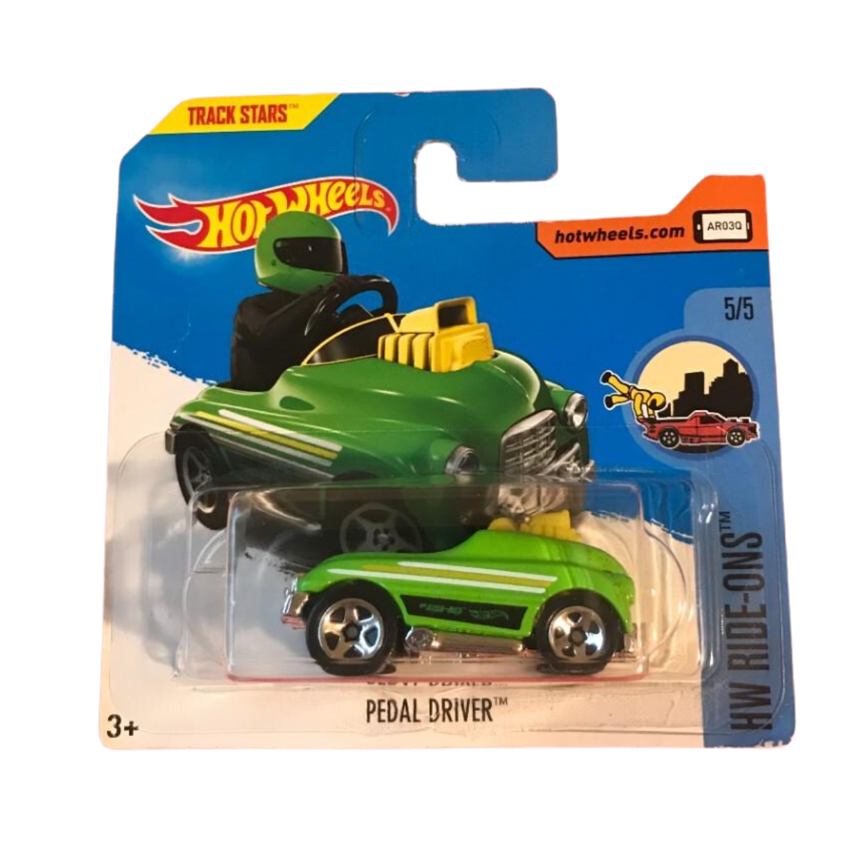 Masinuta Metalica Hot Wheels, Pedal Driver, Colectia HW Ride-Ons - Editia 2017, Verde, 1:64