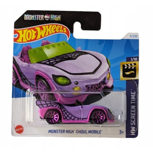 Masinuta metalica Hot Wheels, Monster High Ghoul Mobile - Screen Time 2024, 1:64