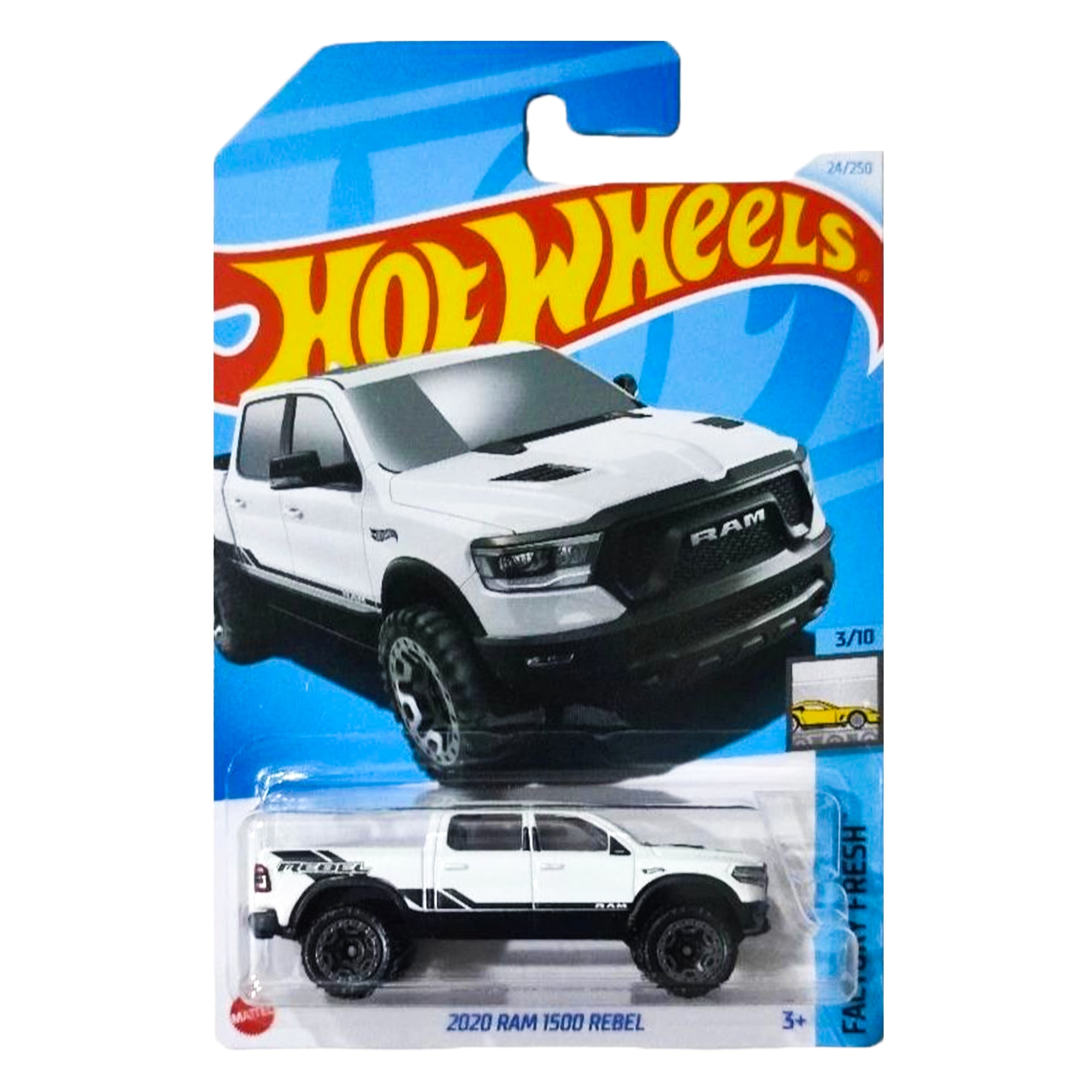 Masinuta metalica Hot Wheels, 2020 RAM 1500 Rebel, 1:64, Alb