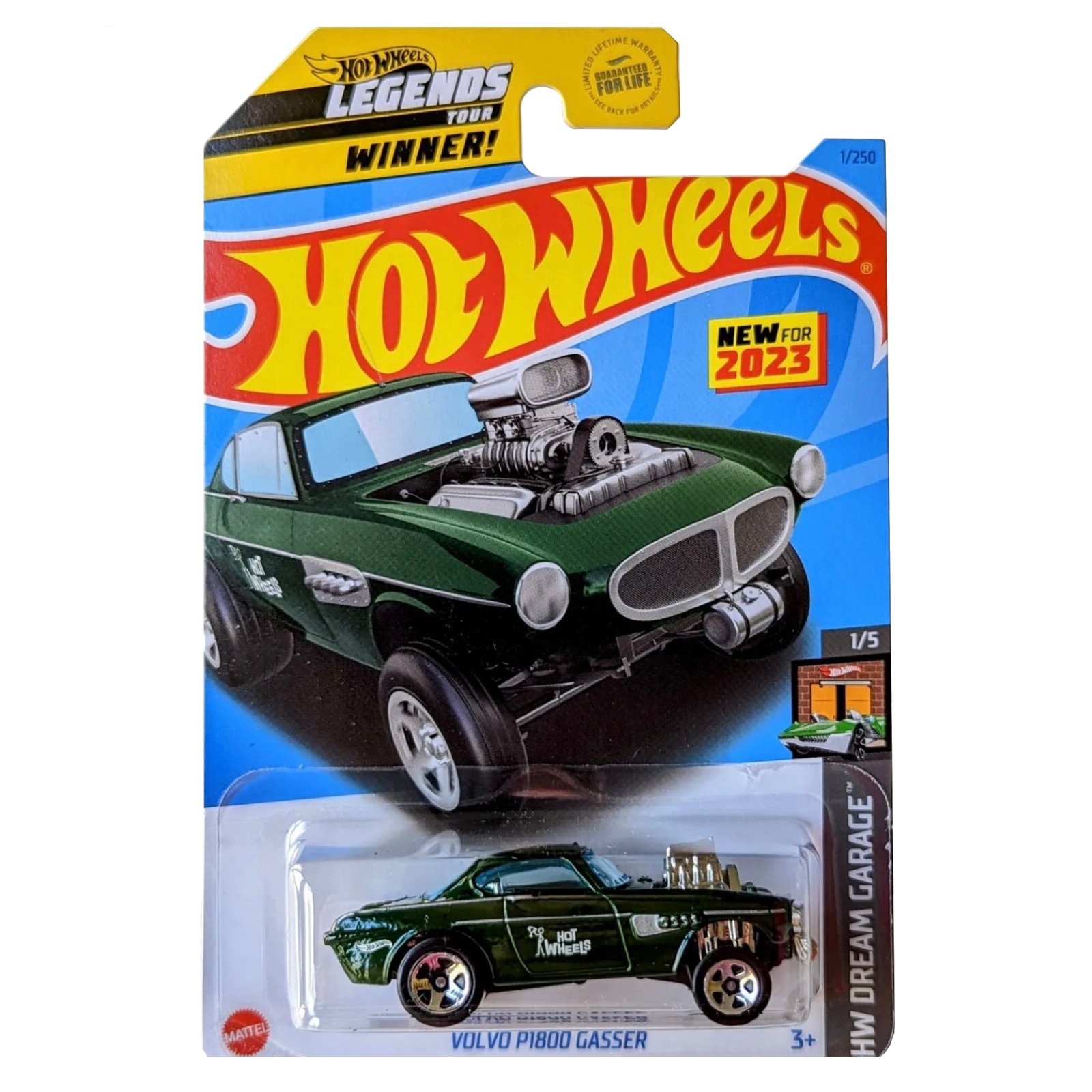 Masinuta metalica Hot Wheels, Volvo P1800 Gasser, 1:64, Verde