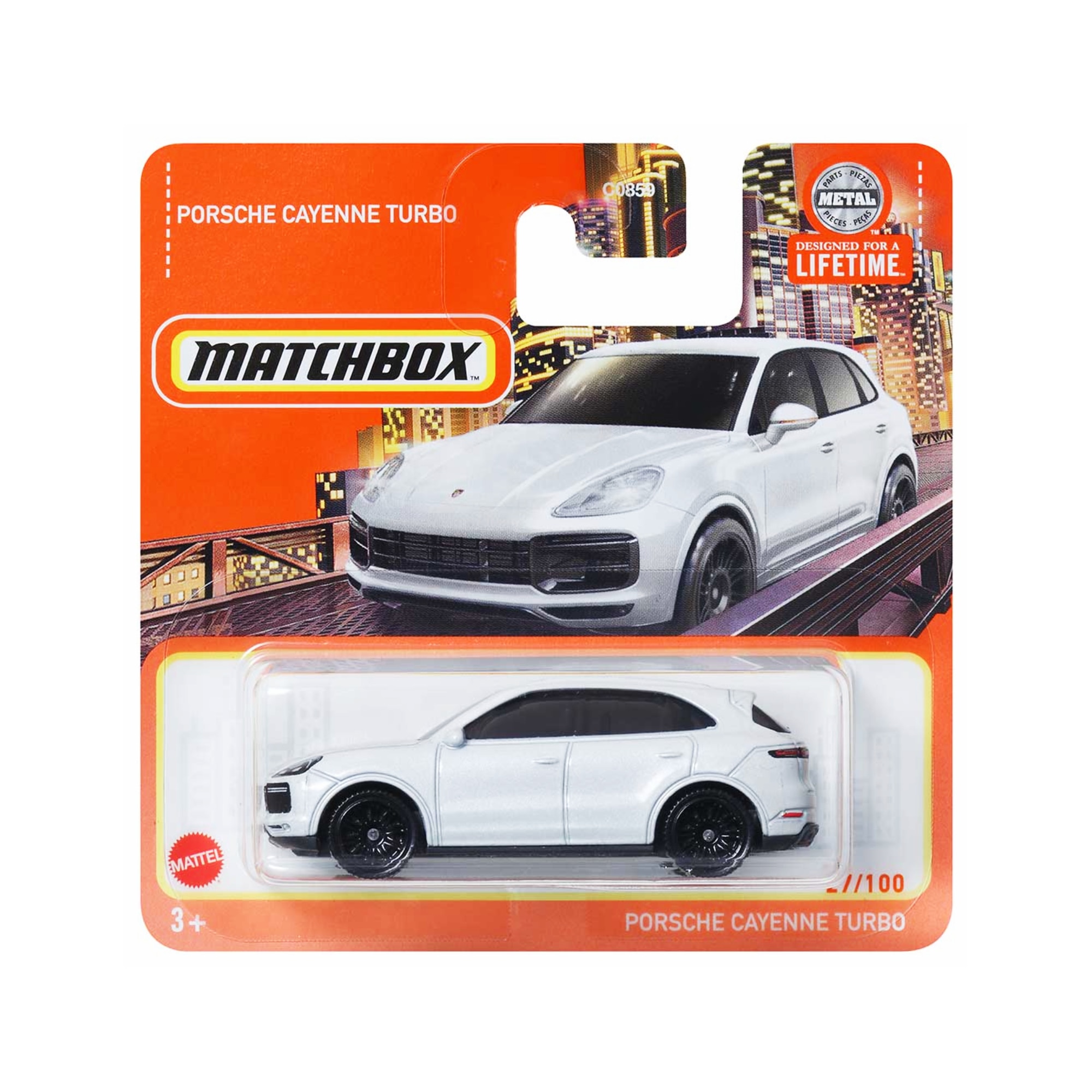 Masinuta Matchbox Porsche Cayenne Turbo, alb, 1:64