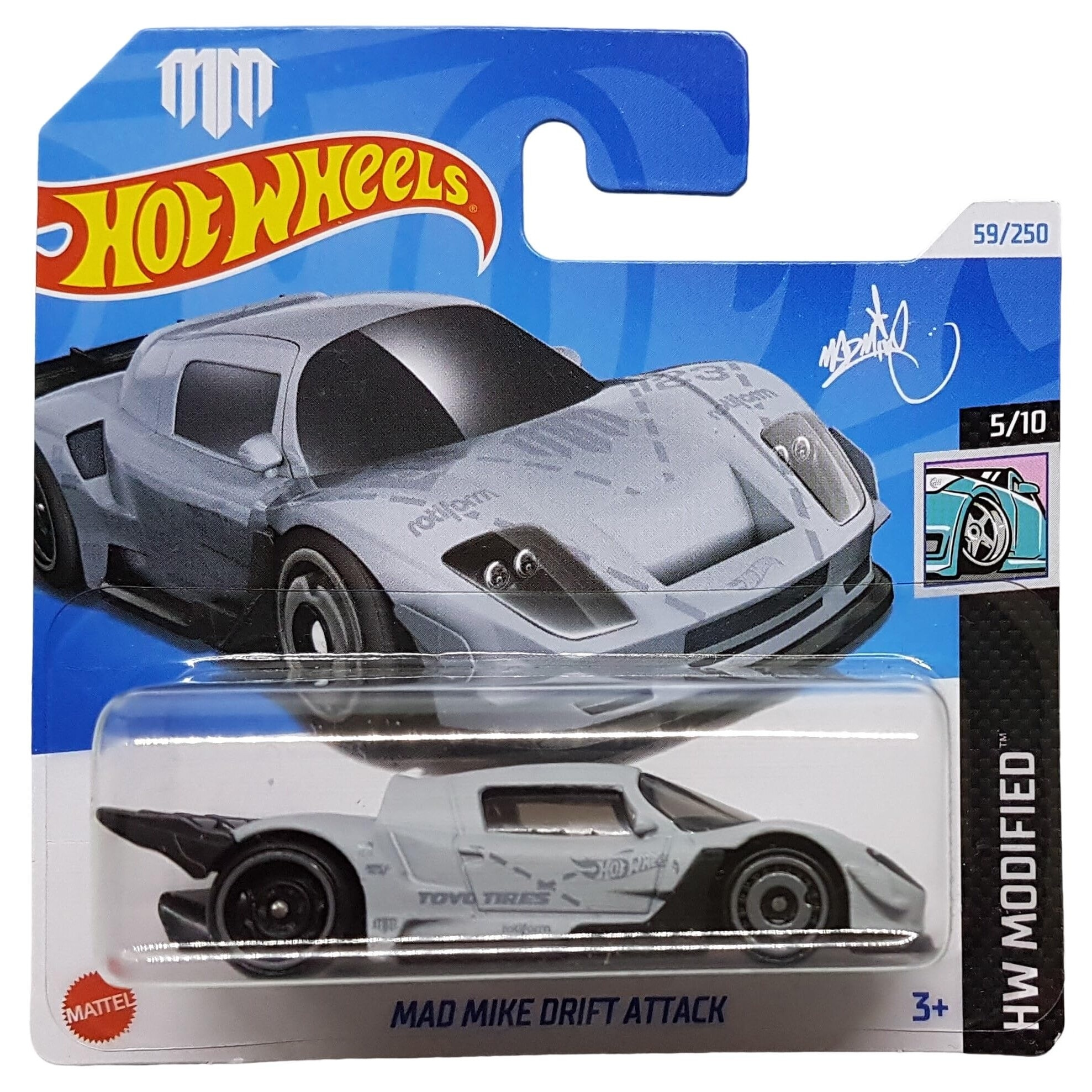 Masinuta metalica Hot Wheels, Mad Mike Drift Attack, Colectia 2024, 1:64, Gri