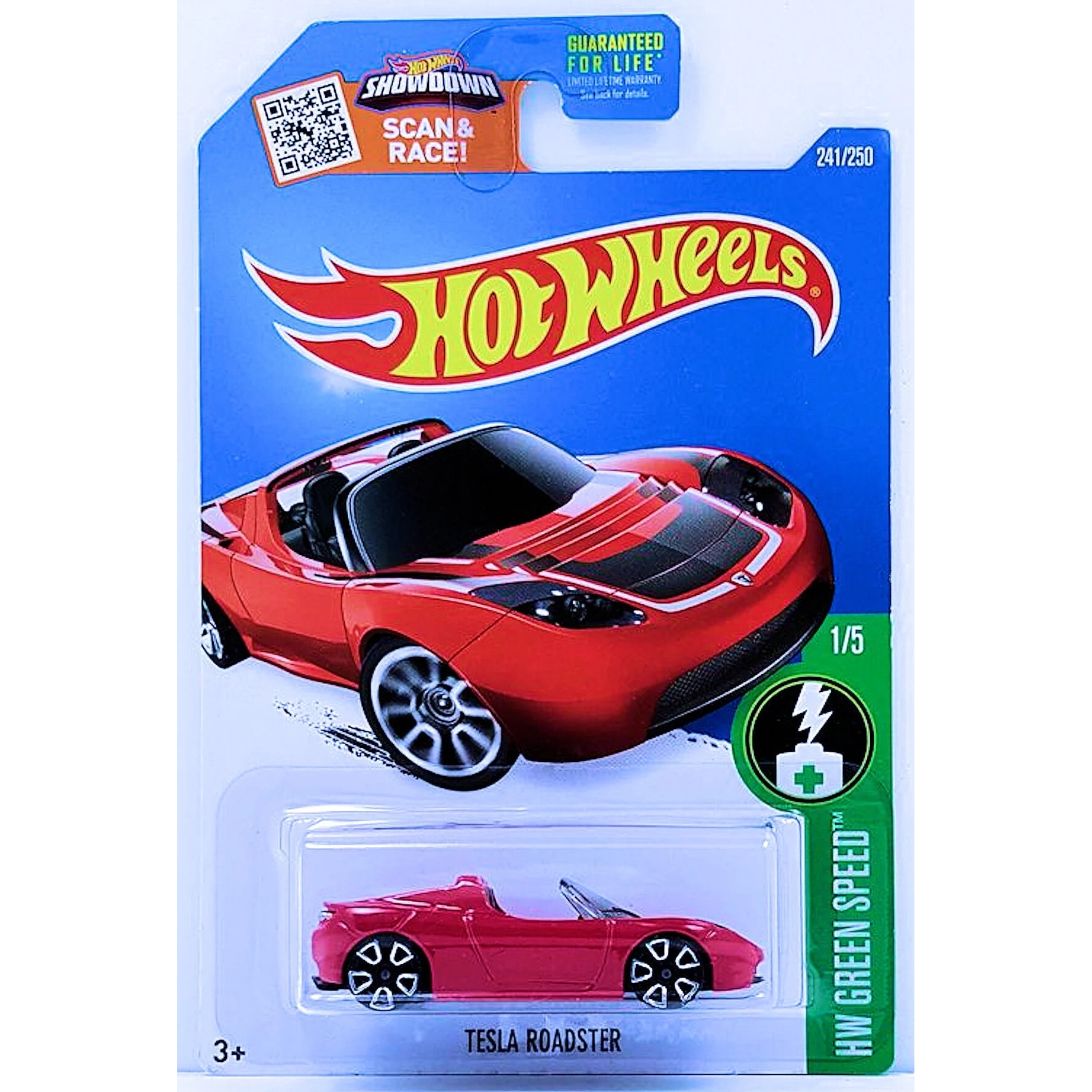 Masinuta metalica Hot Wheels, Tesla Roadster, Colectia 2016, 1:64, Rosu