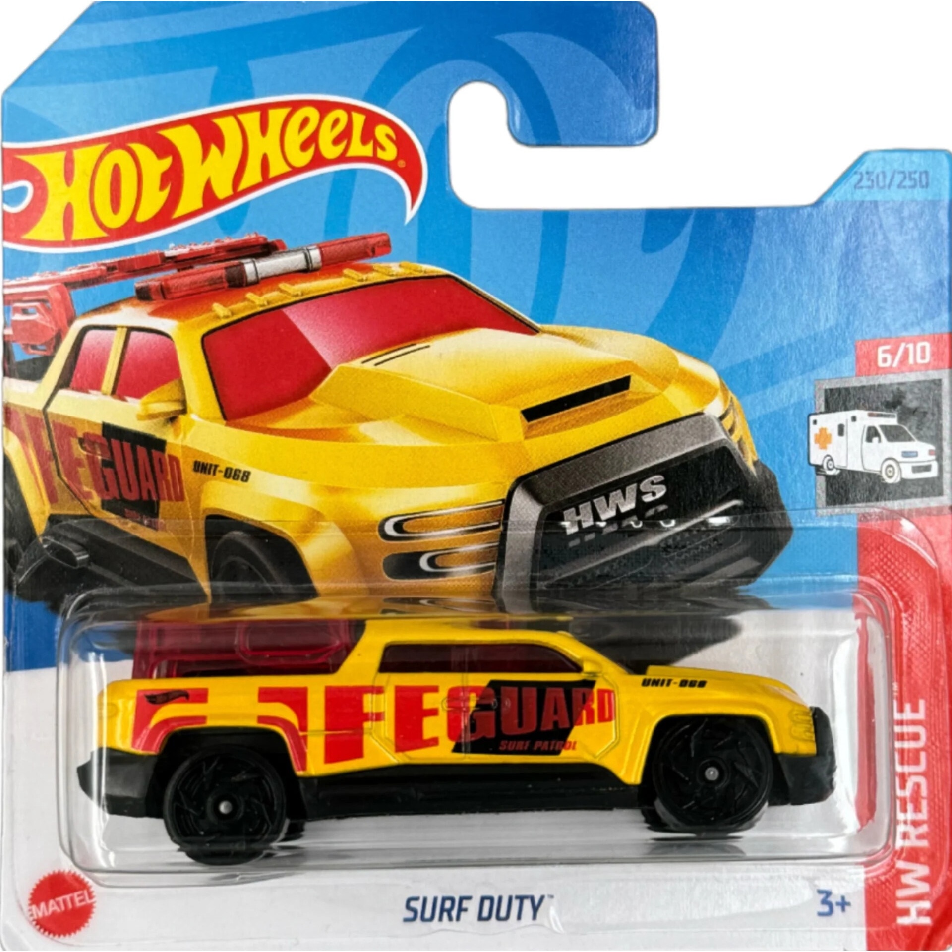 Masinuta metalica Hot Wheels, Surf Duty, Colectia 2023, 1:64, Galben