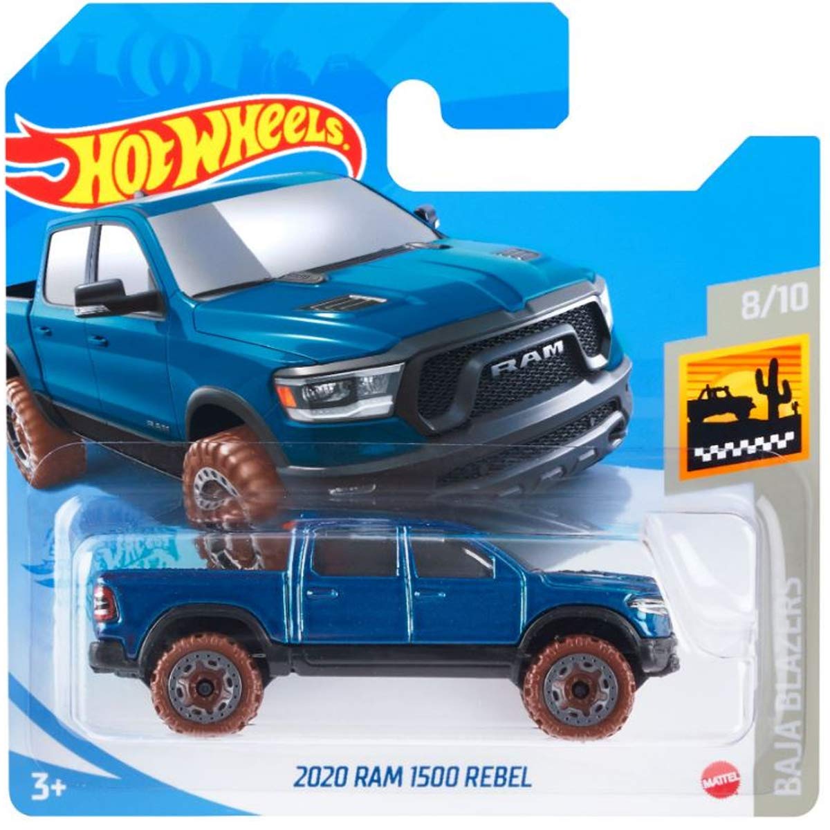 Masinuta metalica Hot Wheels, 2020 Ram 1500 Rebel, Colectia 2021, 1:64, Albastru