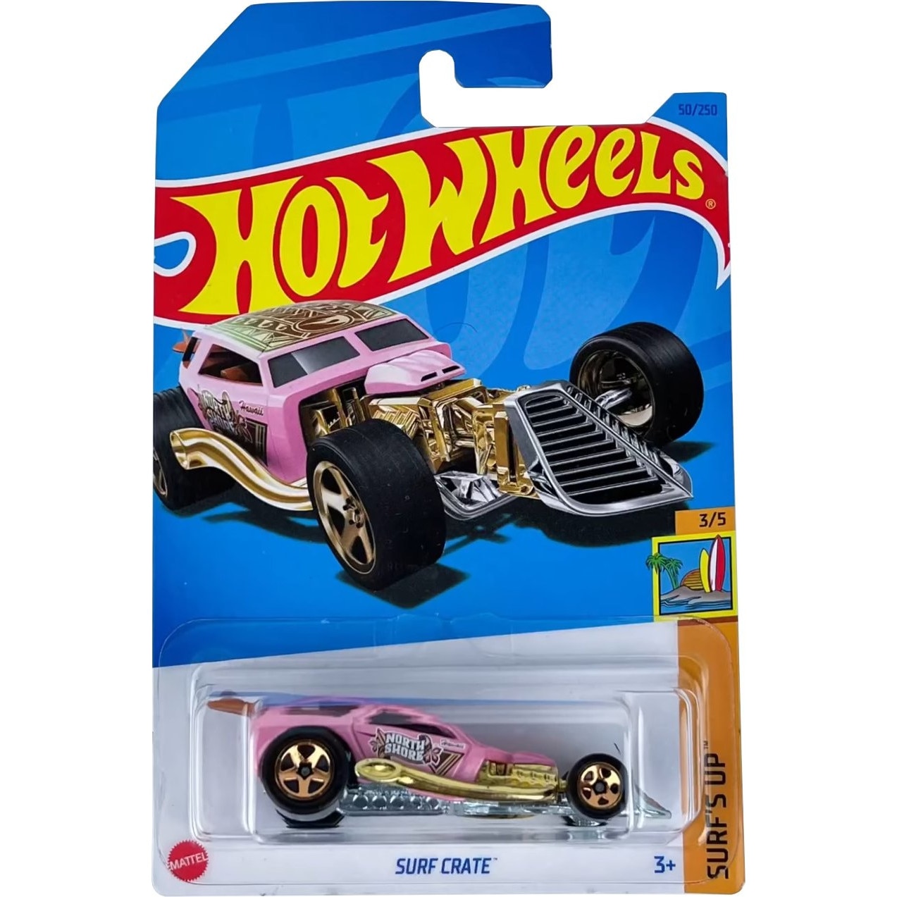 Masinuta Metalica Hot Wheels, Surf Crate TH Fantasy, Roz, 1:64