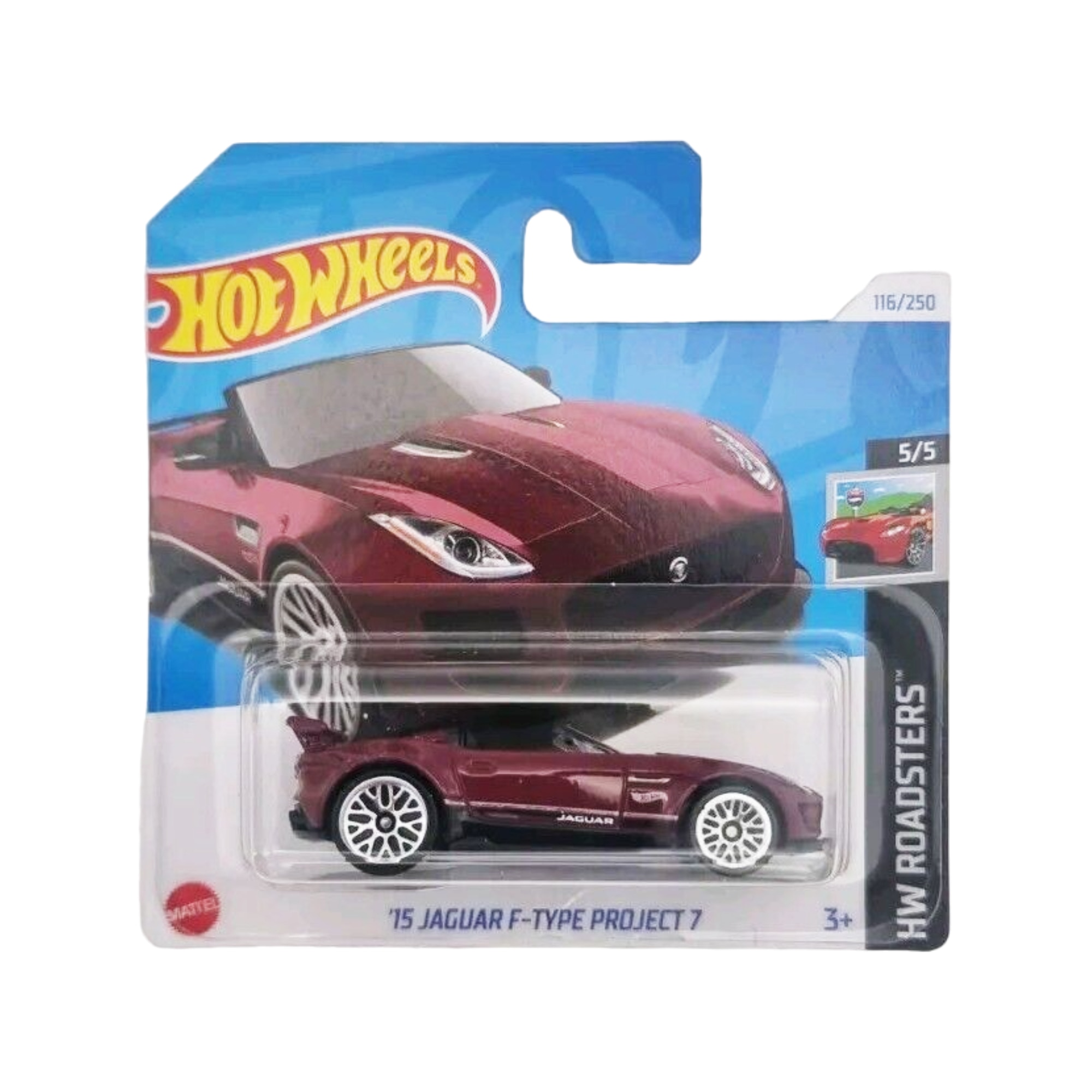 Masinuta Hot Wheels '15 Jaguar F-Type Project 7, visiniu, 1:64 - model 2024