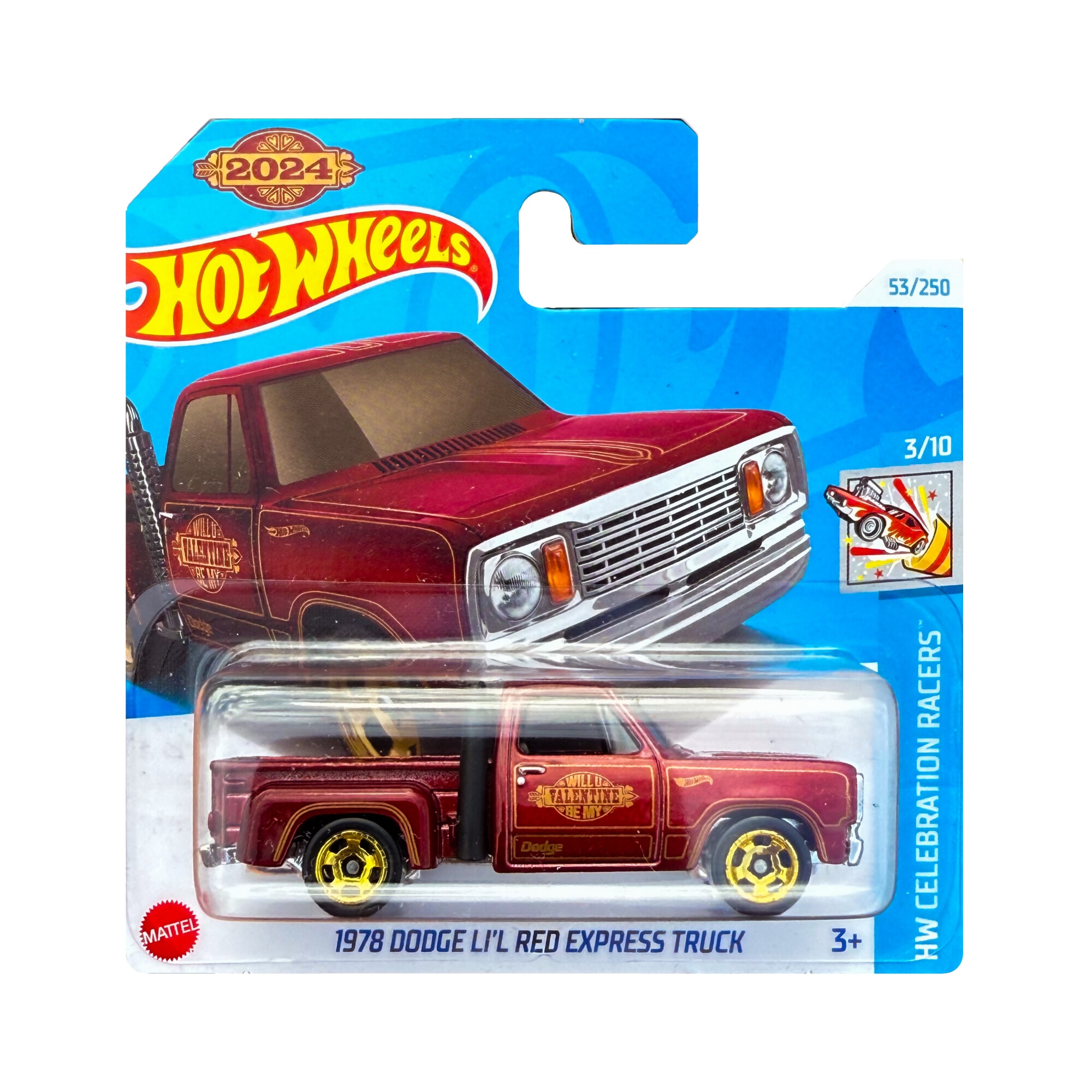 Masinuta Metalica Hot Wheels, 1978 Dodge Li'l Red Express Truck, 1:64, Rosu