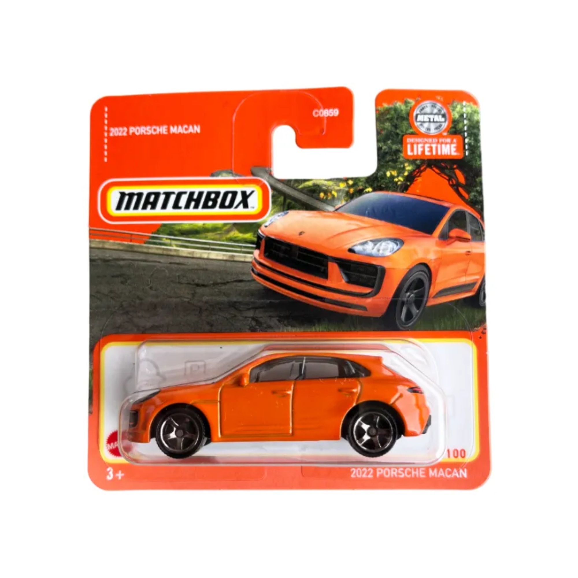 Masinuta Matchbox Porsche Macan 2022, portocaliu, metalica, scara 1:64