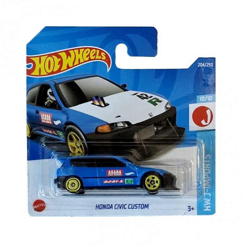 Masinuta metalica Hot Wheels, Honda Civic Custom, 1:64, Albastru