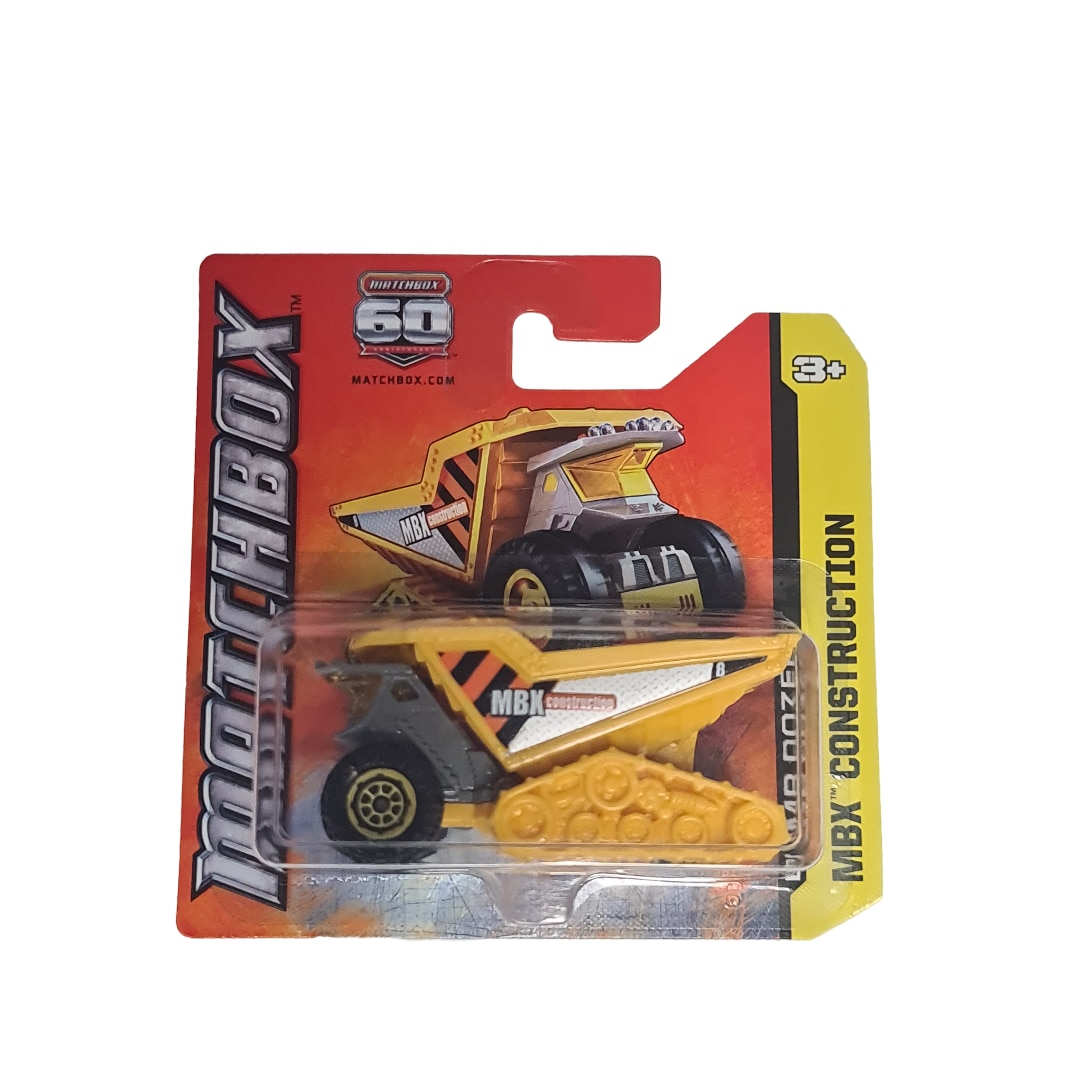 Masinuta Metalica Matchbox, Dump Dozer, Colectia MBX Construction, 2013, Editie Aniversara 60 de ani, 1:64, galben