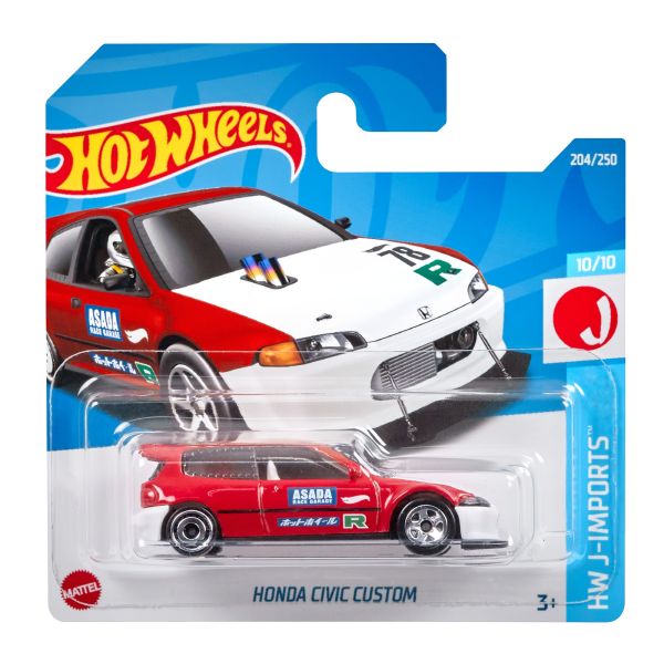 Masinuta Metalica Hot Wheels, Honda Civic Custom, 1:64, Rosu