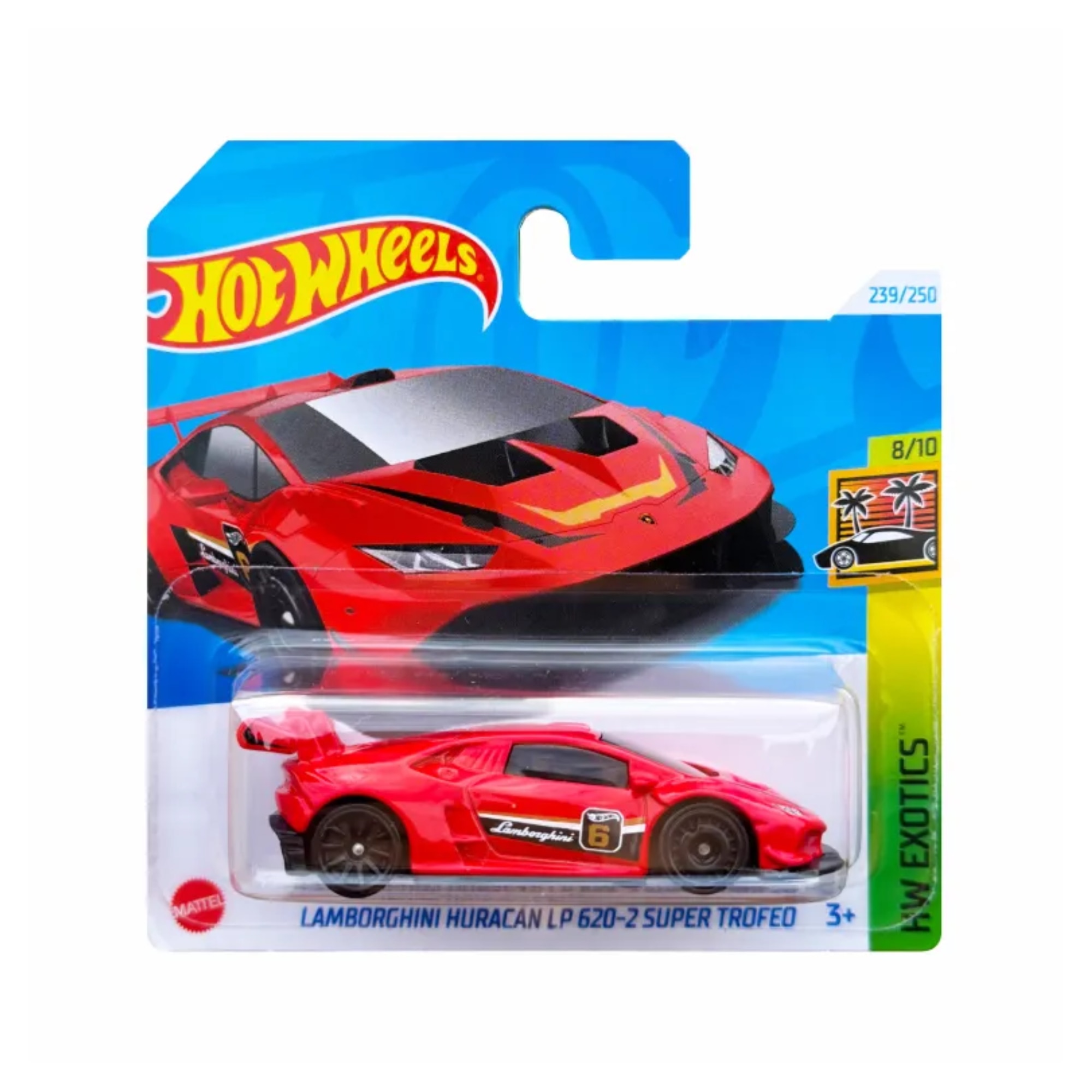 Masinuta Metalica Hot Wheels Lamborghini Huracan LP 620-S Super Trofeo, HW Exotics, 1:64, Rosu