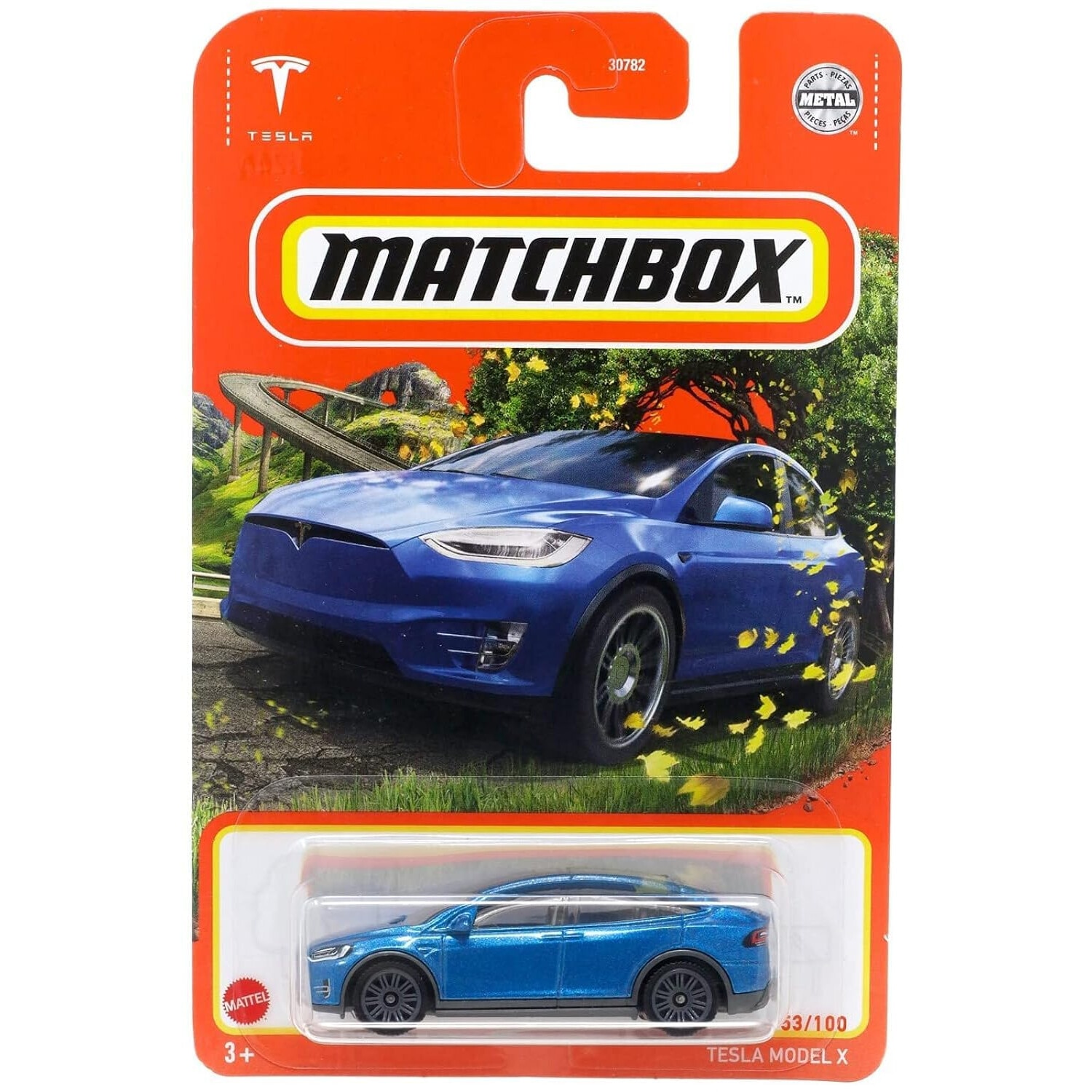 Masinuta metalica Matchbox, Tesla Model X, 1:64, Albastru