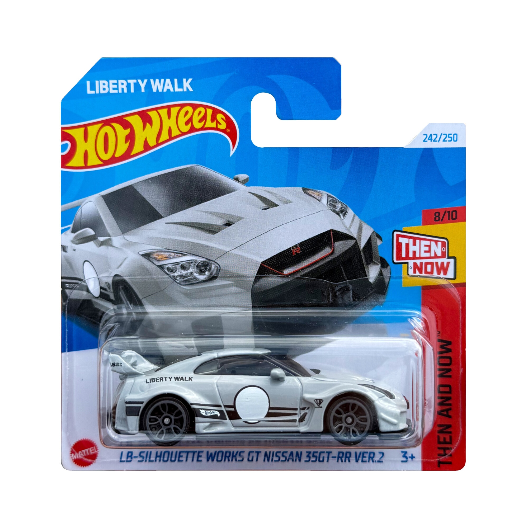 Masinuta Metalica Hot Wheels, LB-Silhouette Works GT Nissan 35GT-RR VER2, Then and Now, 1:64, Gri