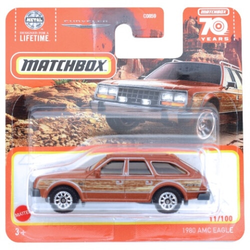 Masinuta metalica Matchbox, 1980 AMC Eangle, Editie Aniversara 70 ani, 1:64, Maro