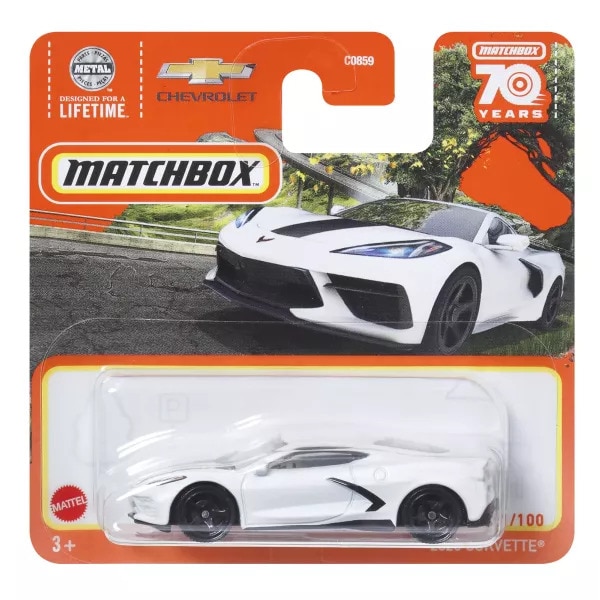 Masinuta metalica MatchBox, 2020 Corvette, 1:64, Alb