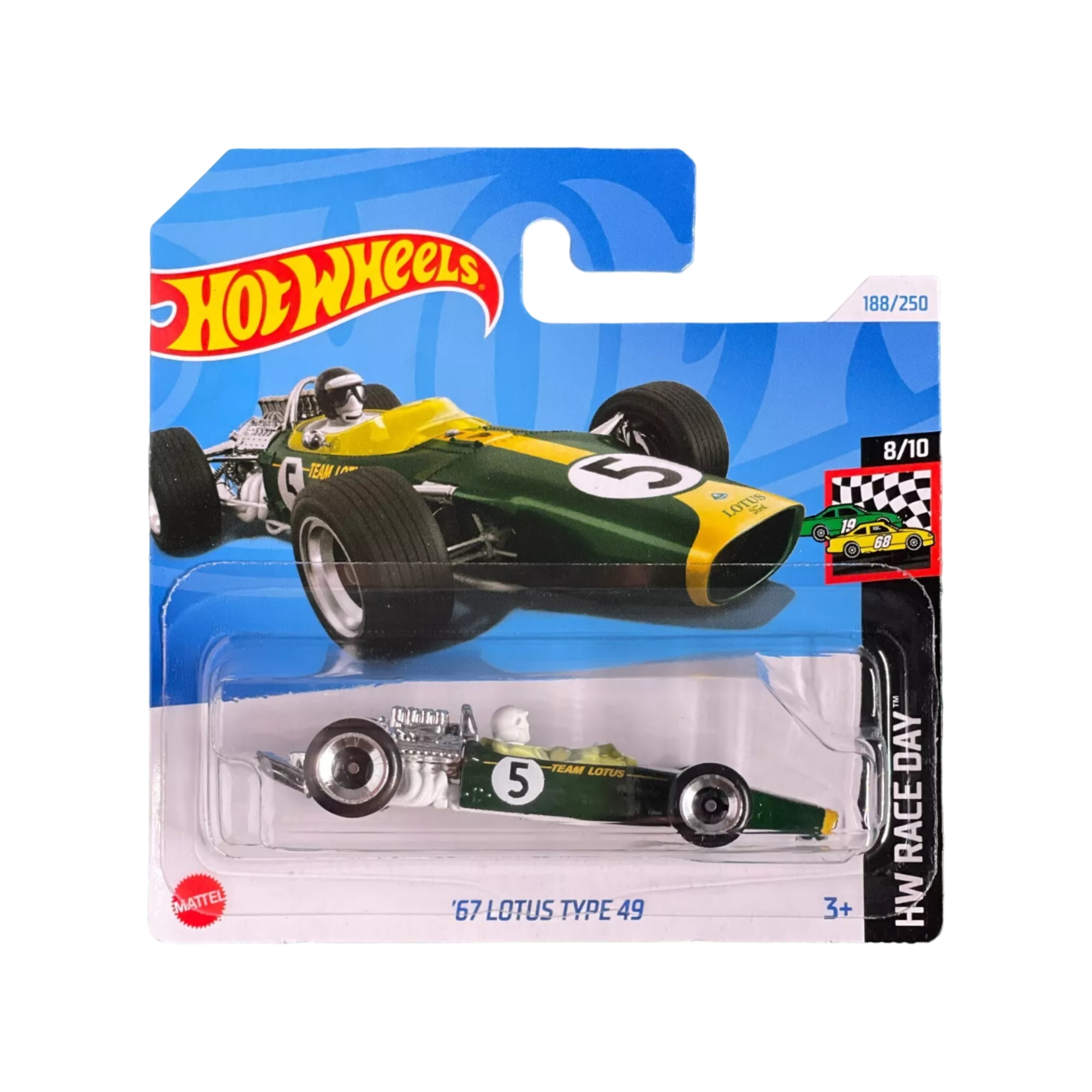 Masinuta Hot Wheels '67 Lotus Type 49, verde, 1:64 - model 2024