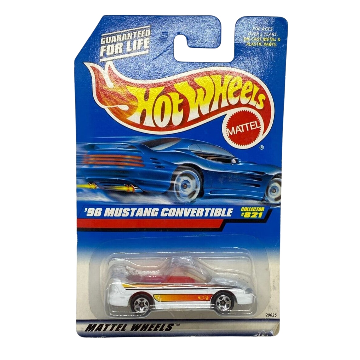 Masinuta Metalica Hot Wheels, 1996 Mustang GT, Editia 1997, Alb, 1:64