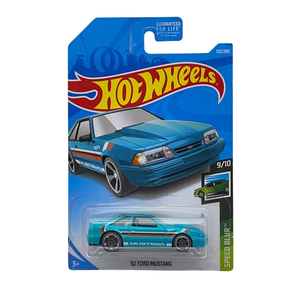 Masinuta Metalica Hot Wheels, 92 Ford Mustang, Colectia Speed Blur - Editia 2019, Turcoaz, 1:64