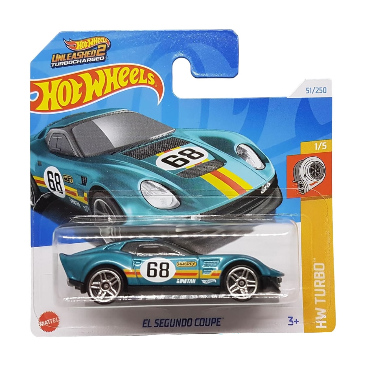 Masinuta Metalica Hot Wheels, El Segundo Coupe, Colectia HW Turbo - Editia 2024, Verde, 1:64