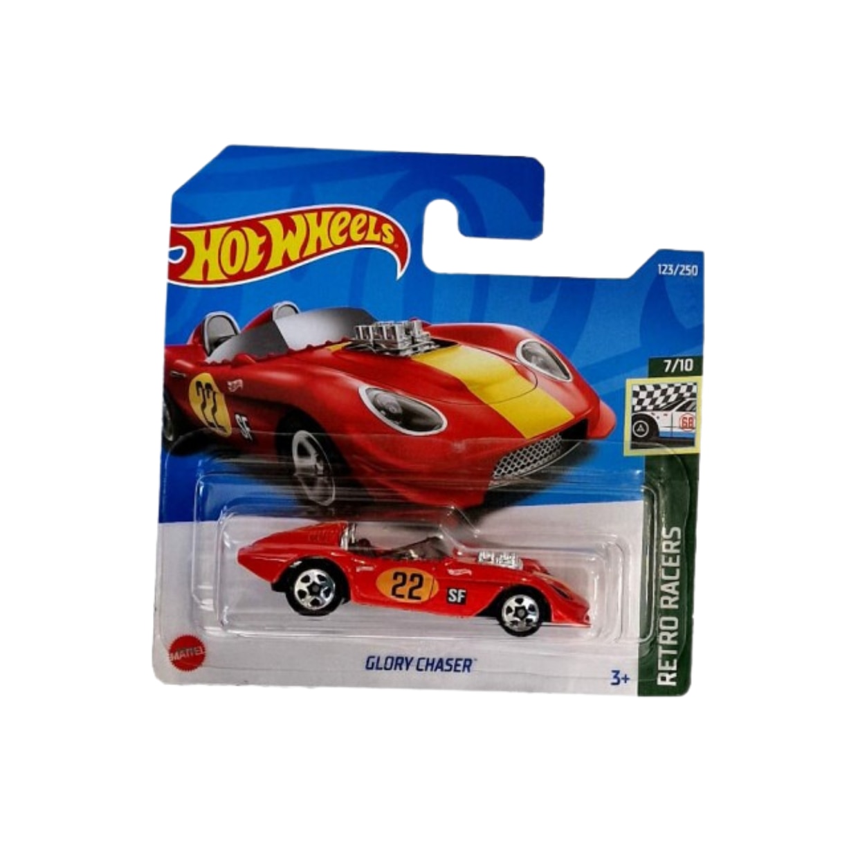 Masinuta Metalica Hot Wheels, Glory Chaser, Colectia Retro Racers - Editia 2022, Rosu, 1:64