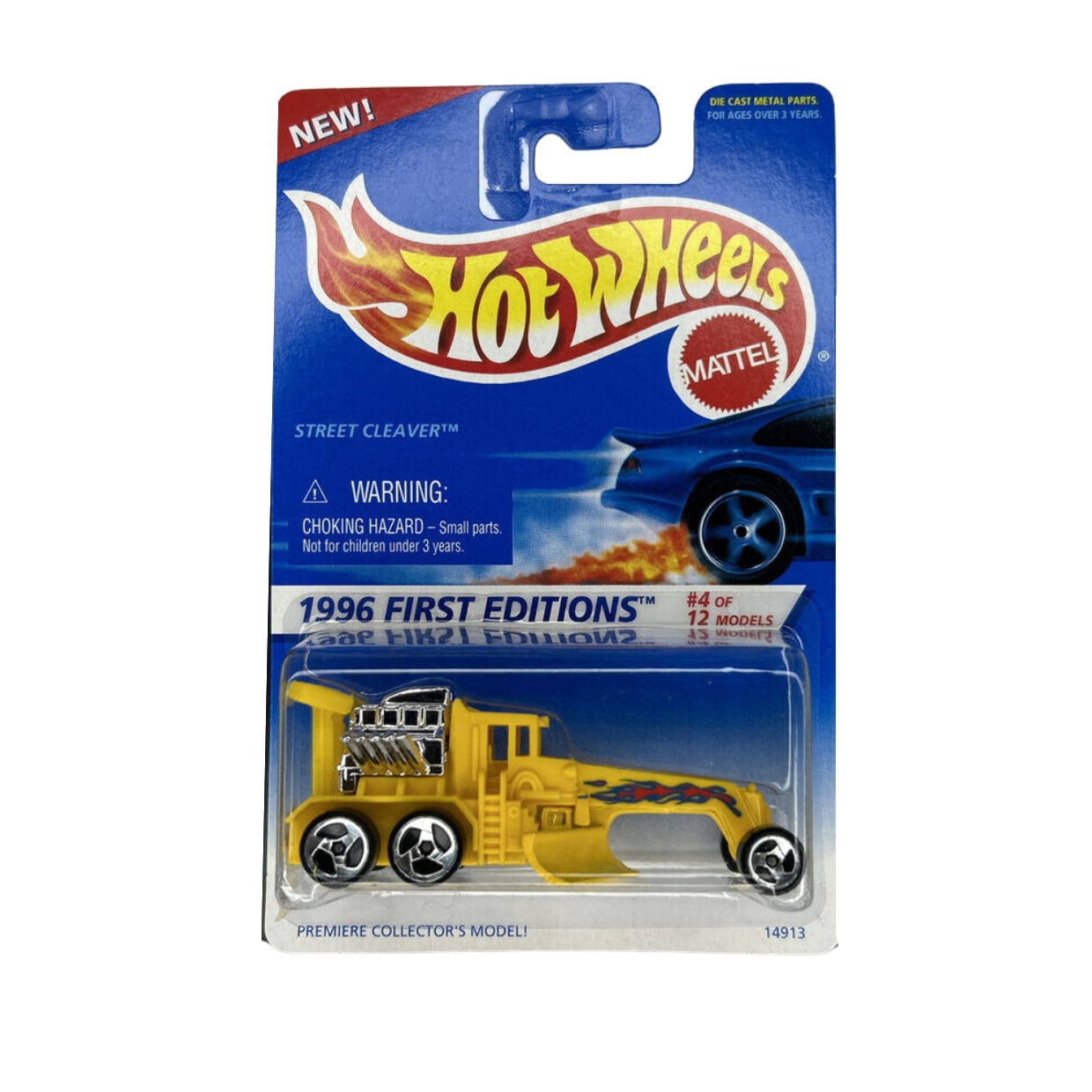Masinuta Metalica Hot Wheels, Street Cleaver, Colectia 1996 First Editions, Galben, 1:64