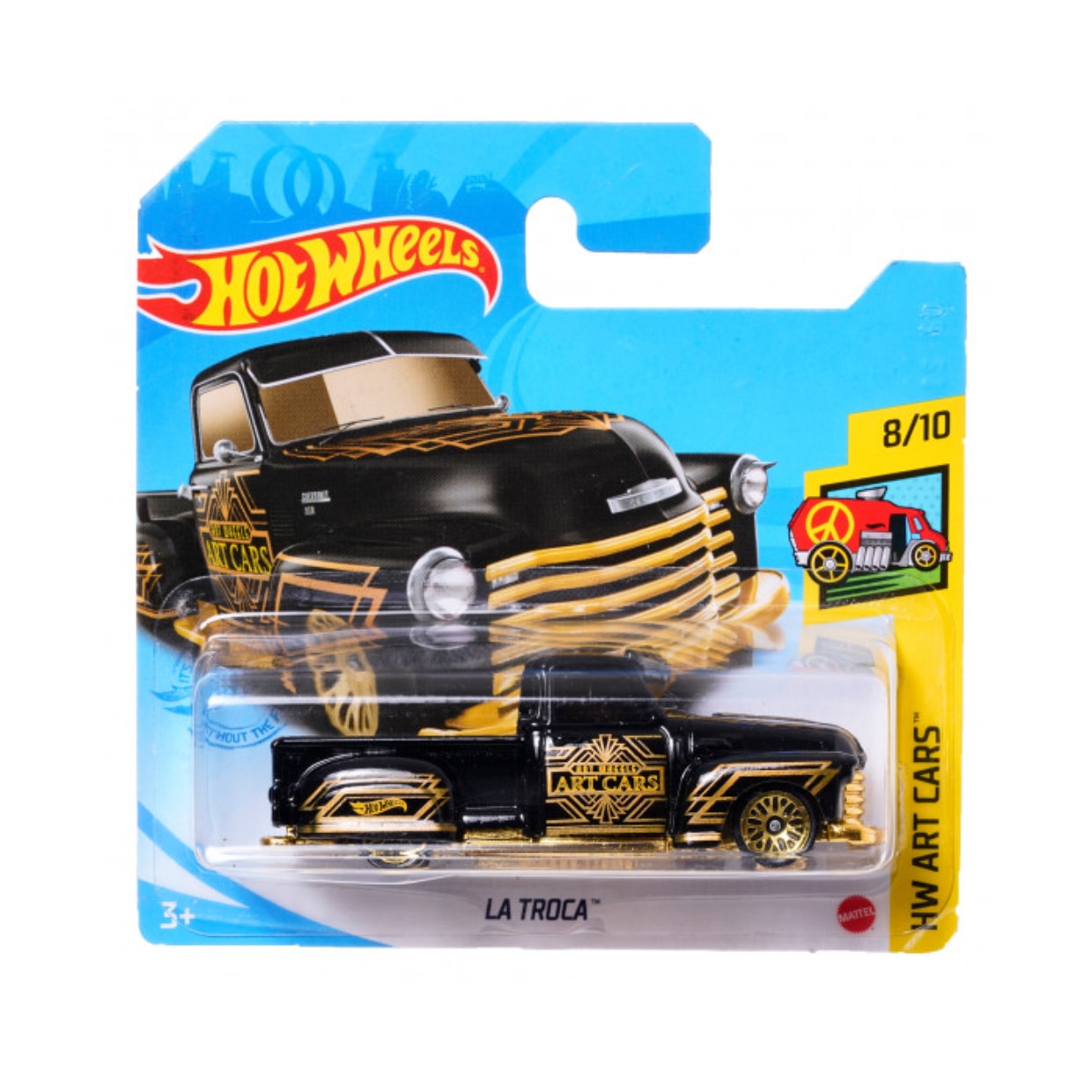 Masinuta Metalica Hot Wheels, La Troca, Colectia HW Art Cars - Editia 2021, Negru, 1:64
