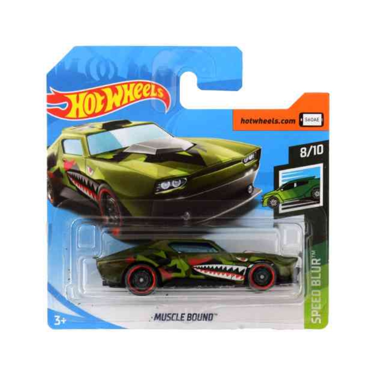 Masinuta Metalica Hot Wheels, Muscle Bound, Colectia Speed Blur - Editia 2019, Verde, 1:64