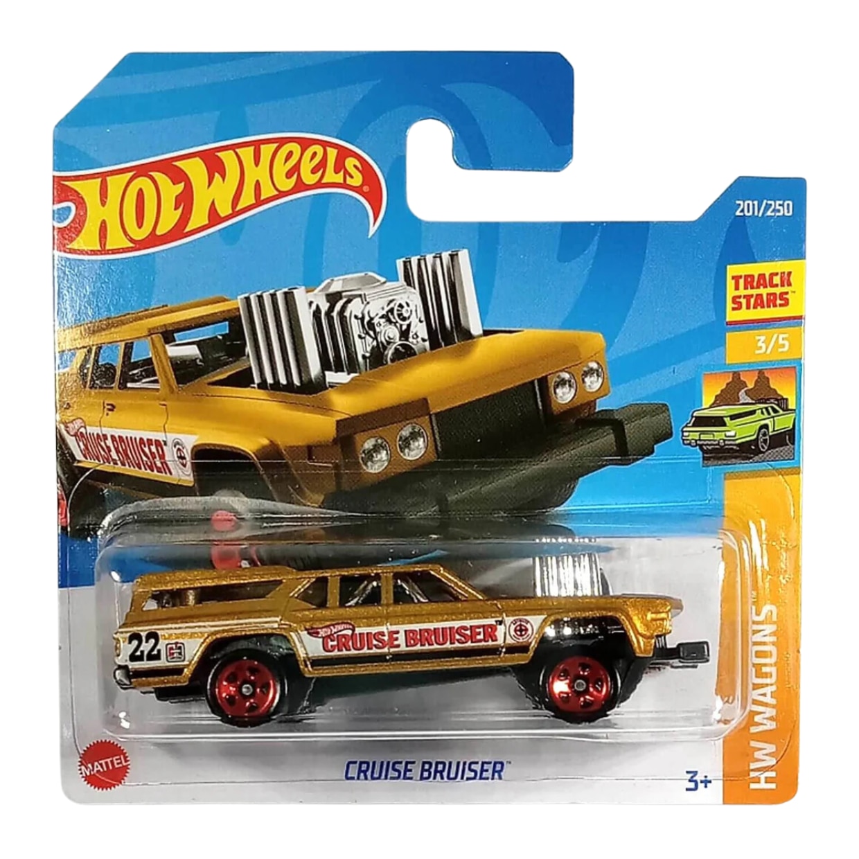 Masinuta Metalica Hot Wheels, Cruiser Bruiser, Colectia HW Wagons - Editia 2022, Auriu, 1:64