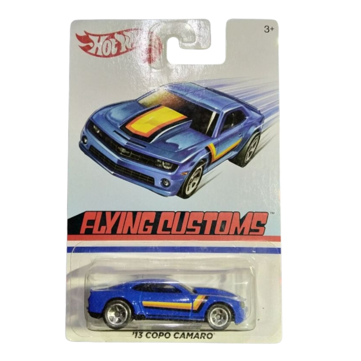 Masinuta Metalica Hot Wheels, 13 Copo Camaro, Colectia Flying Customs - Editia 2020, Albastru, 1:64