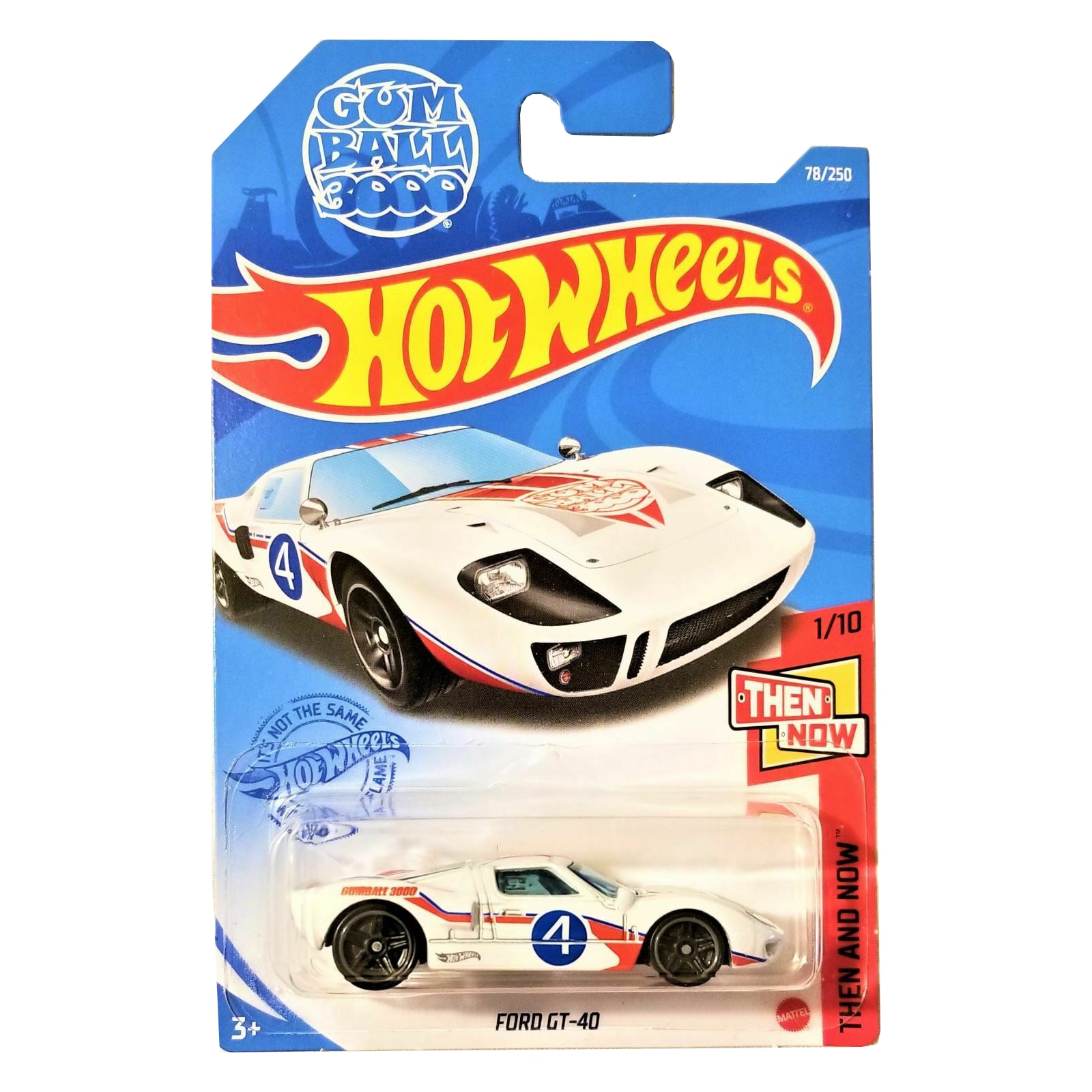 Masinuta Metalica Hot Wheels, Ford GT-40, Alb Perlat, 1:64